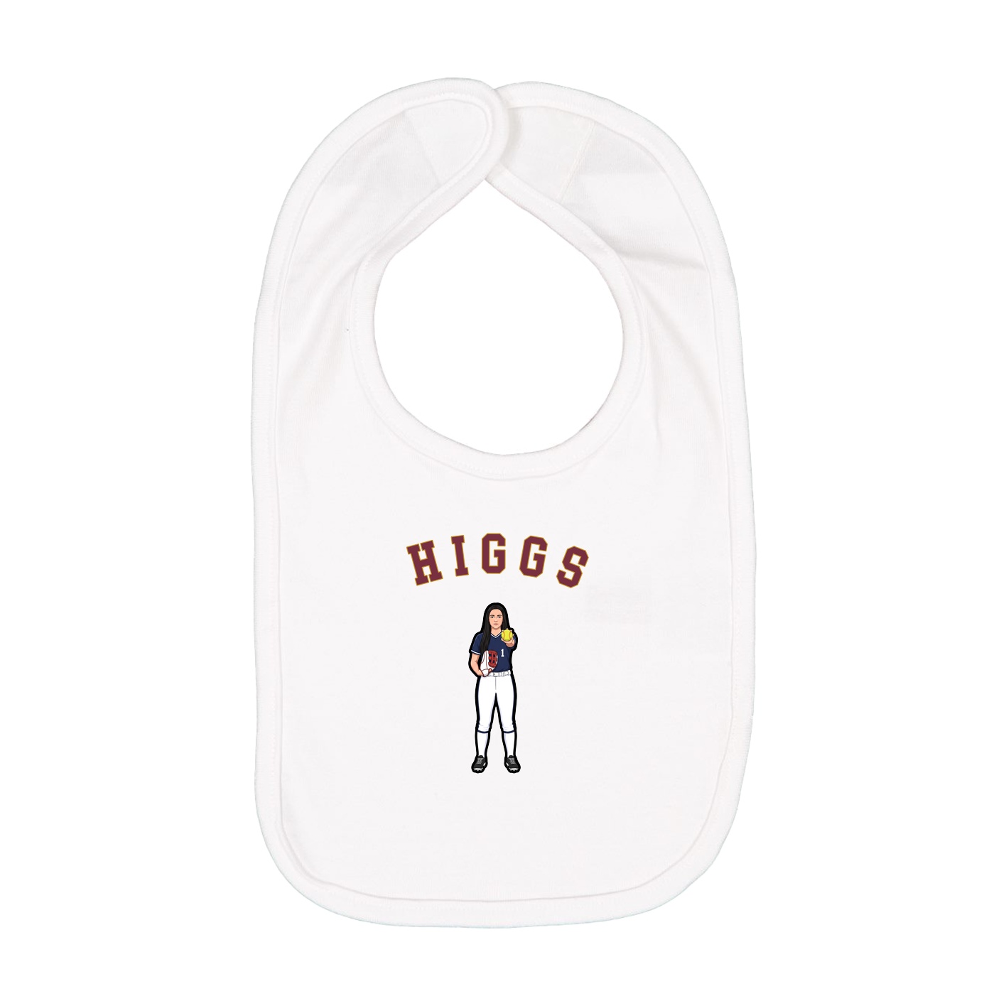Infant Bib — Shirsey Arch in White