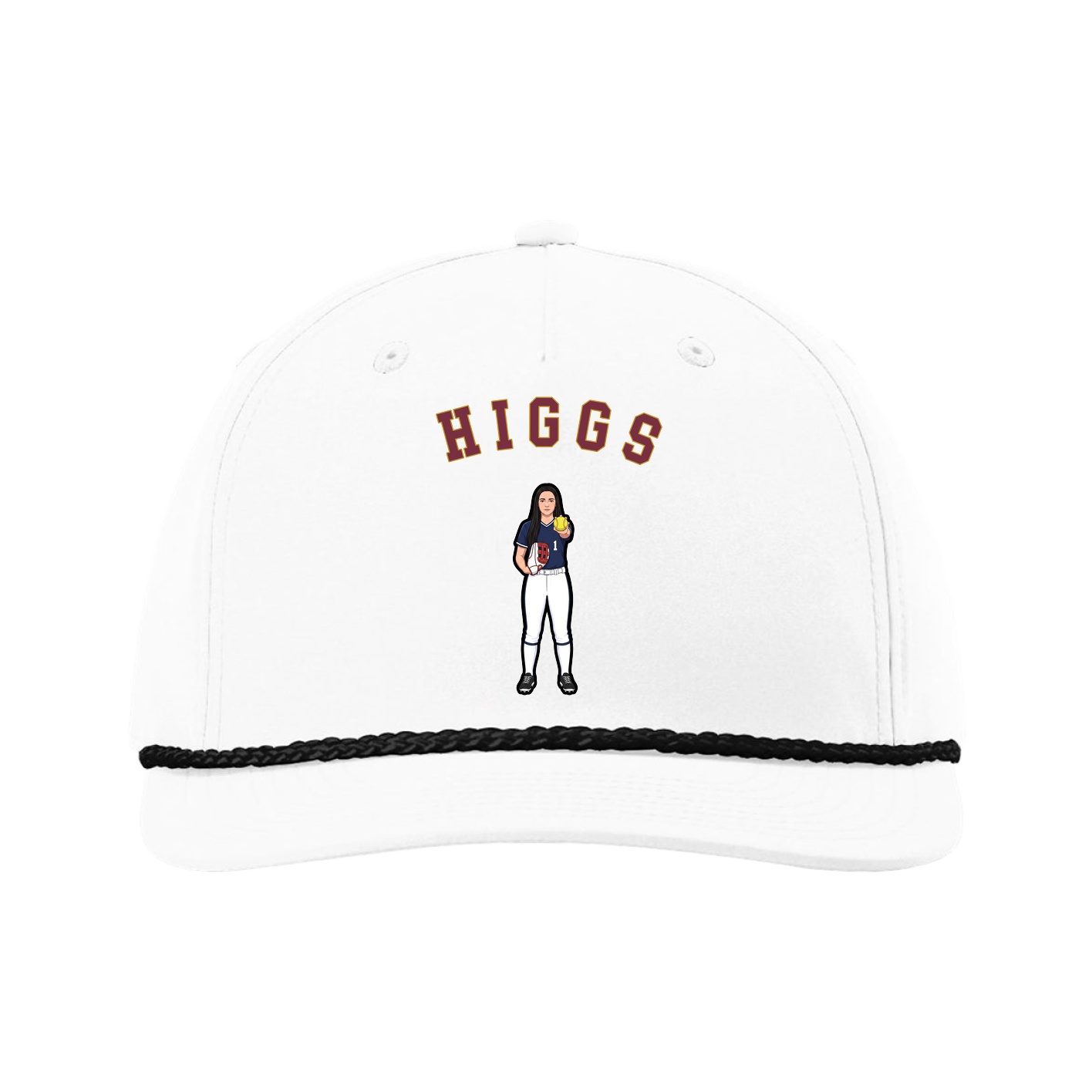 Five-Panel Classic Rope Cap — Shirsey Arch in White