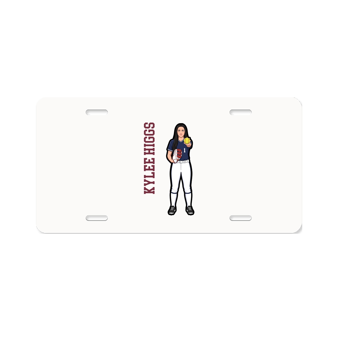 License Plate — Name Vertical in Classic