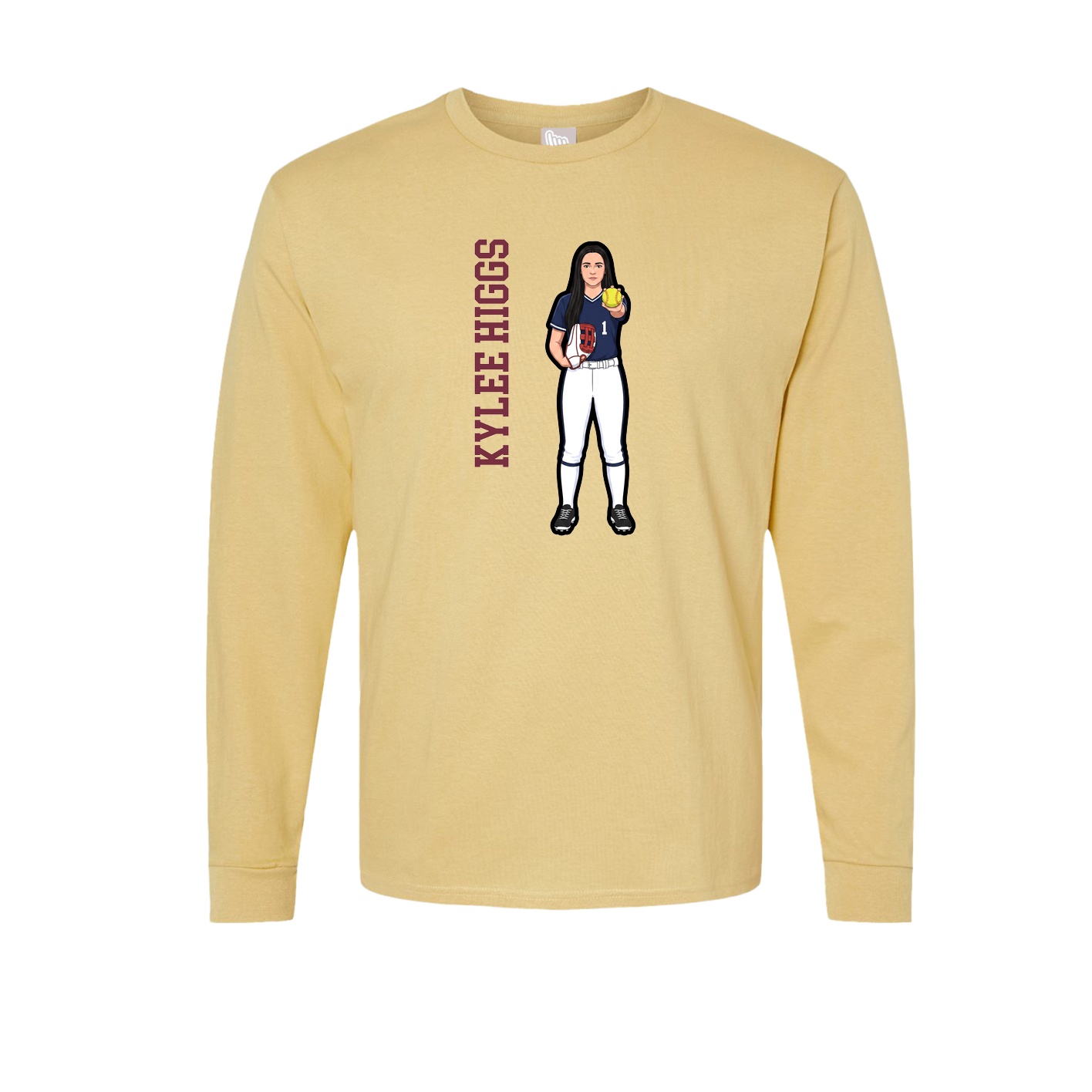 Long Sleeve Tee — Name Vertical in Vegas Gold