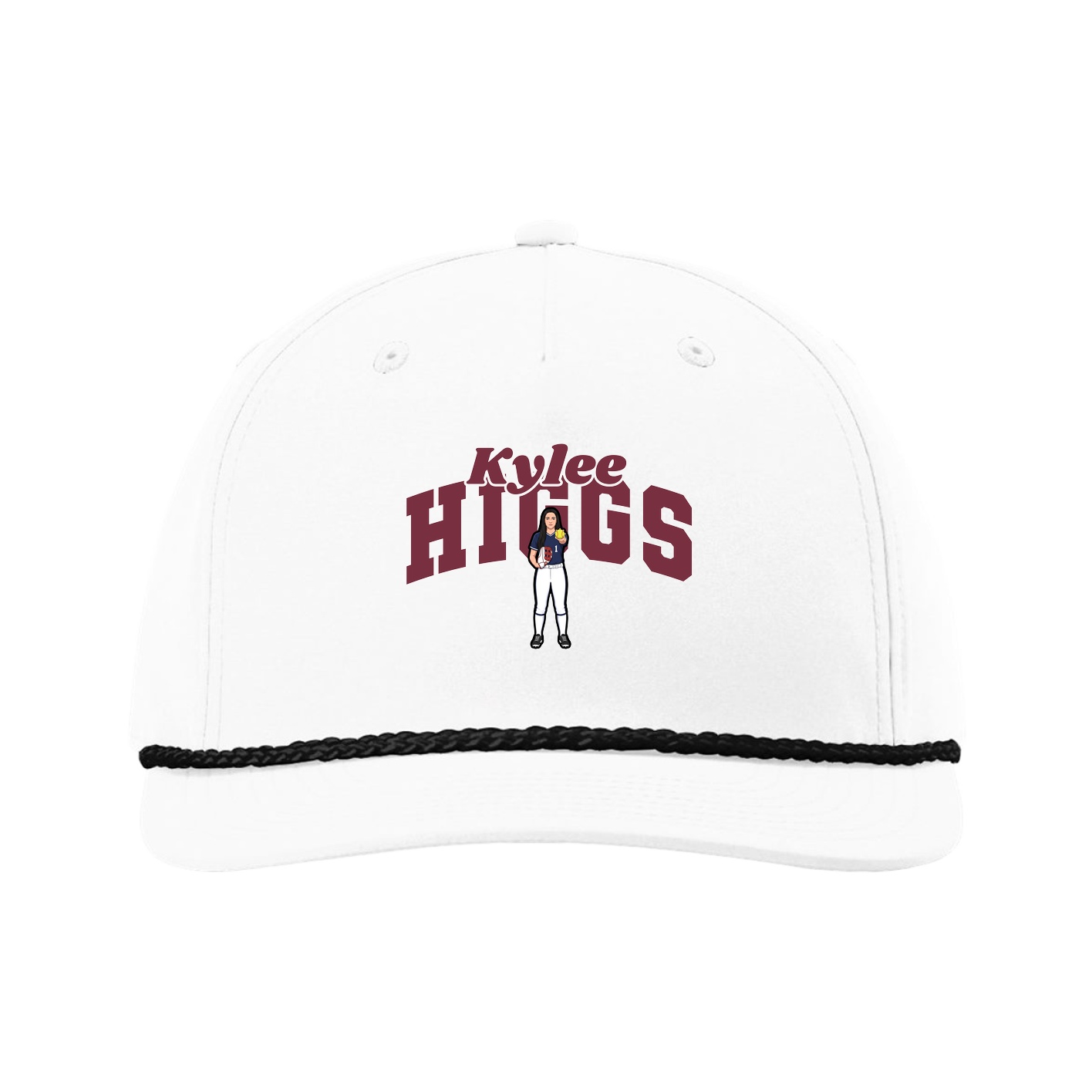 Five-Panel Classic Rope Cap — Signature Arch in White
