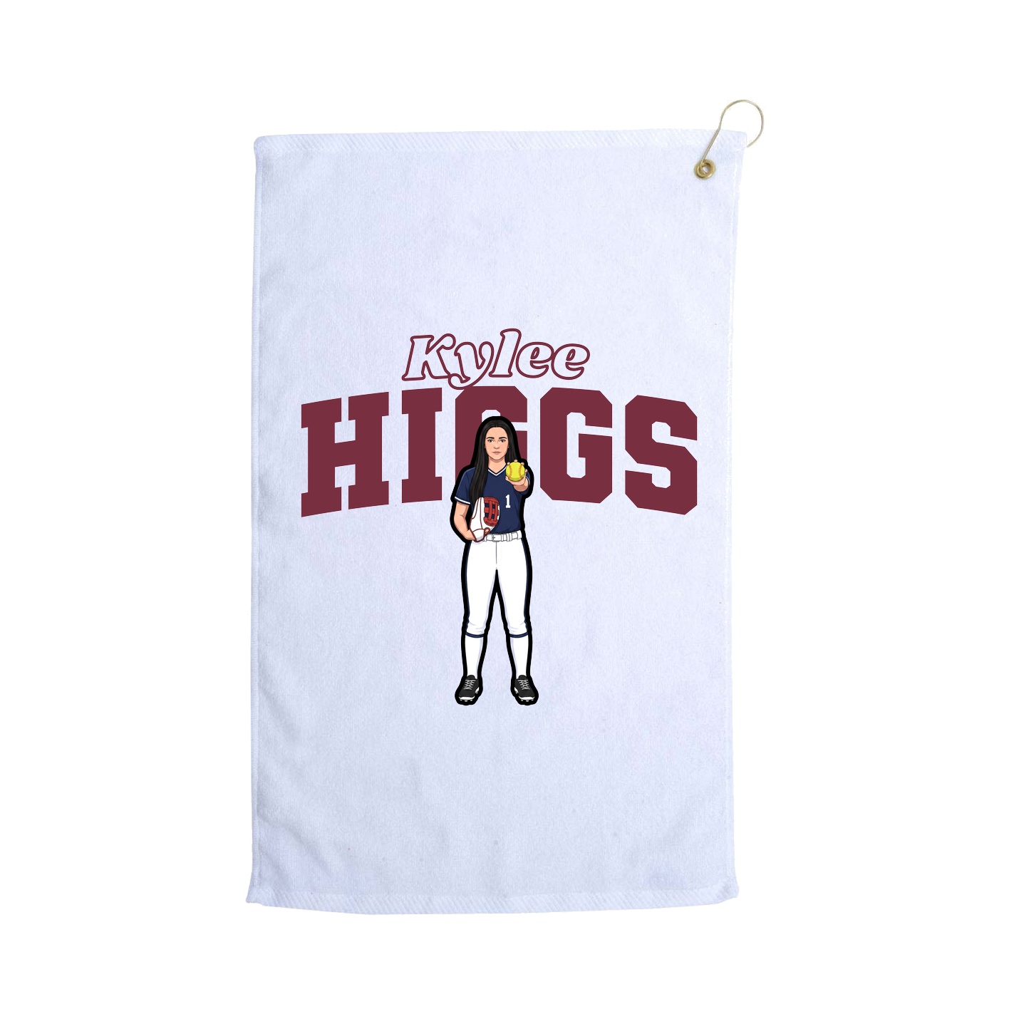 Golf Towel — Name Arch in White