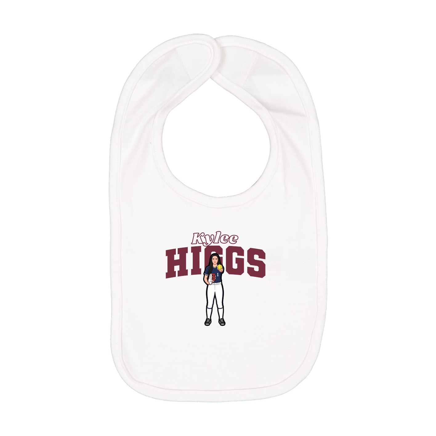 Infant Bib — Name Arch in White