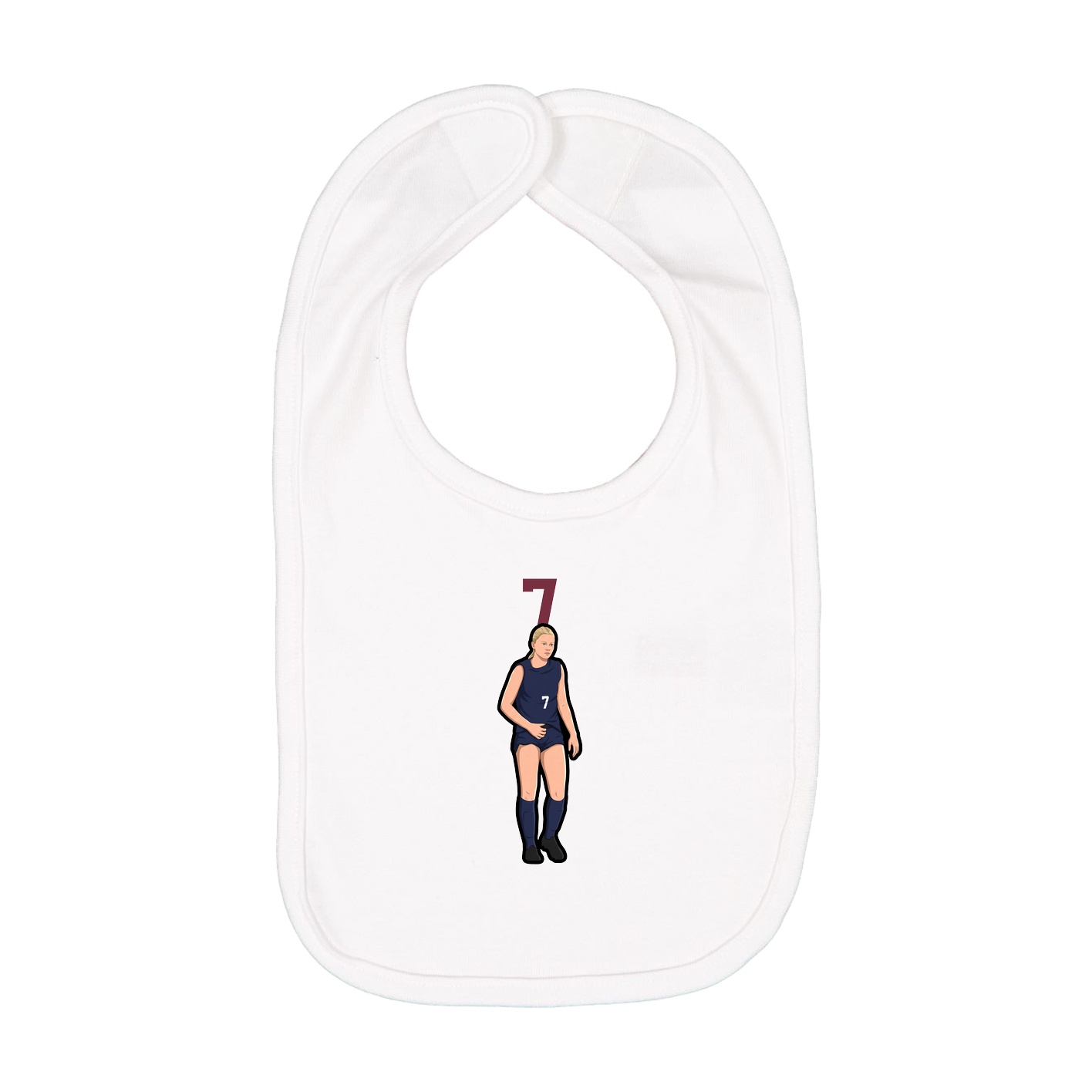 Infant Bib — Number Top in White