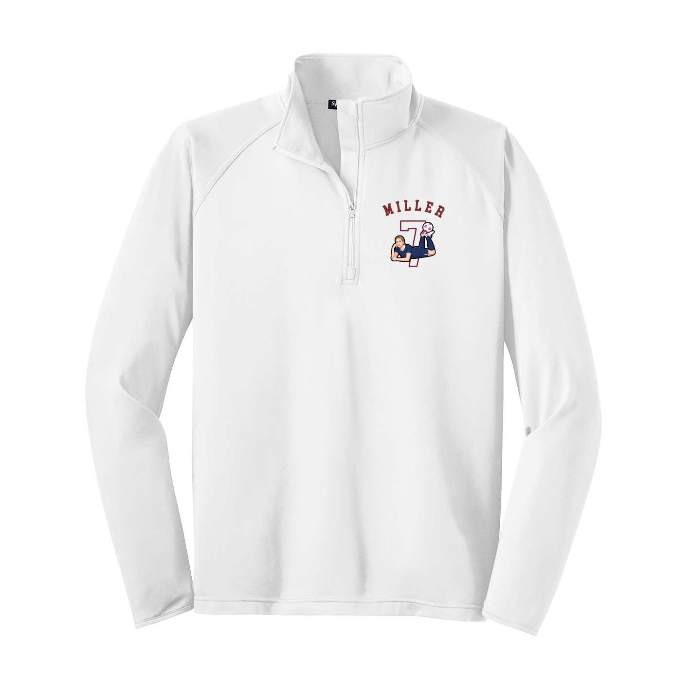 Q-Zip Pullover — Shirsey Arch in White