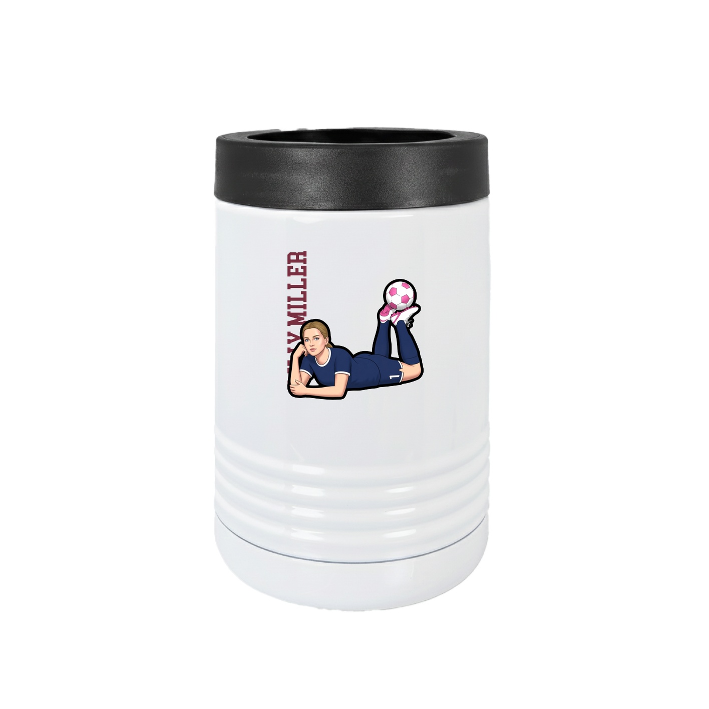 Beverage Holder — Name Vertical in White