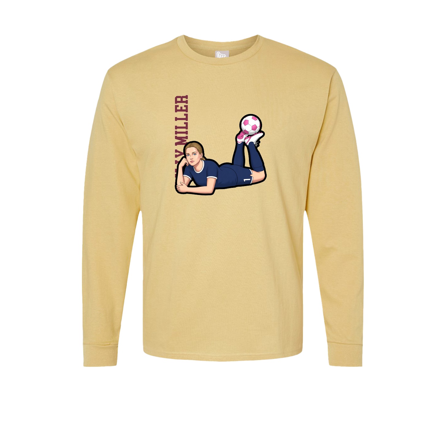 Long Sleeve Tee — Name Vertical in Vegas Gold