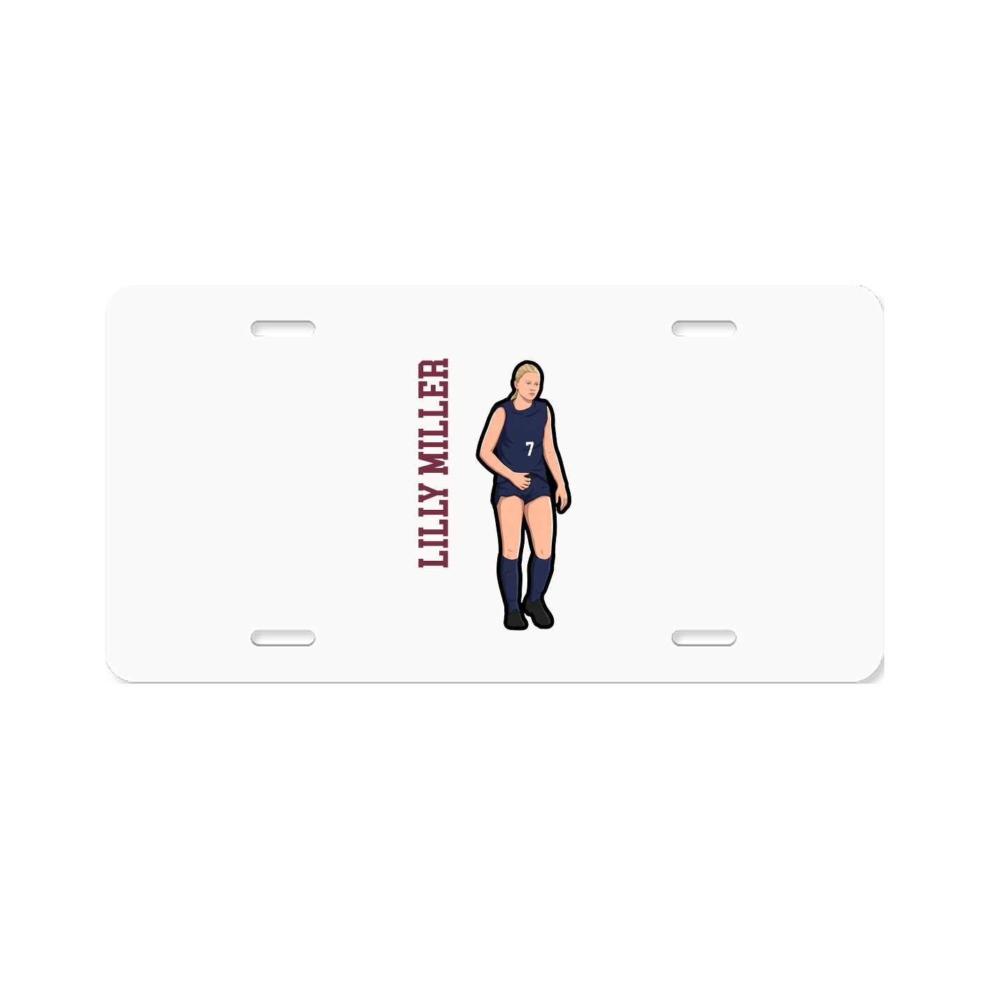 License Plate — Name Vertical in Classic