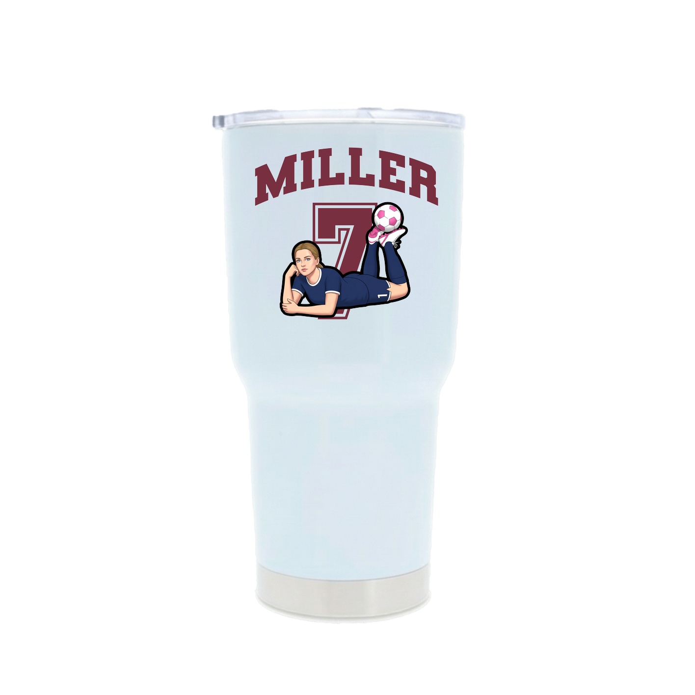 30oz Stainless Steel Tumbler — Number in White