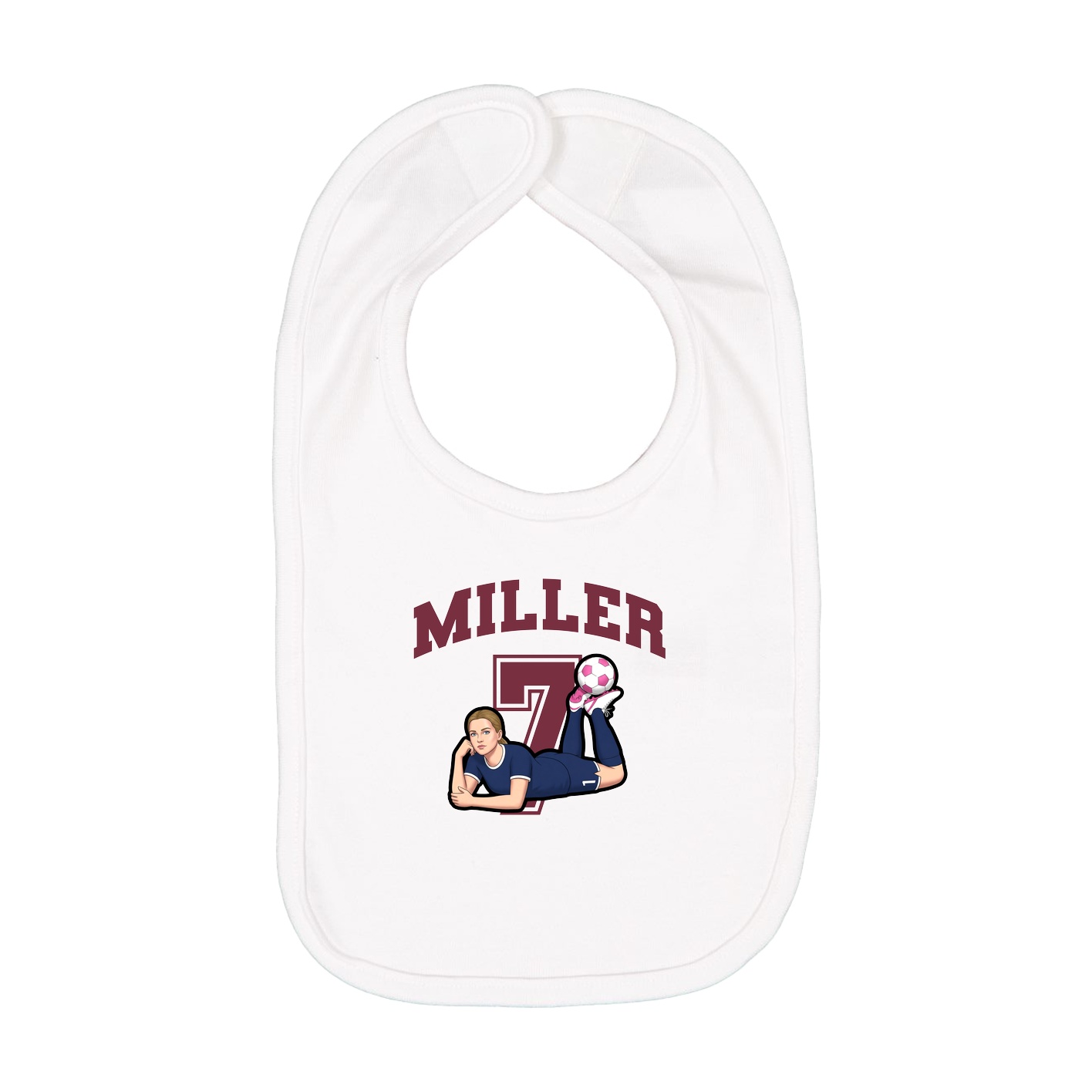 Infant Bib — Number in White