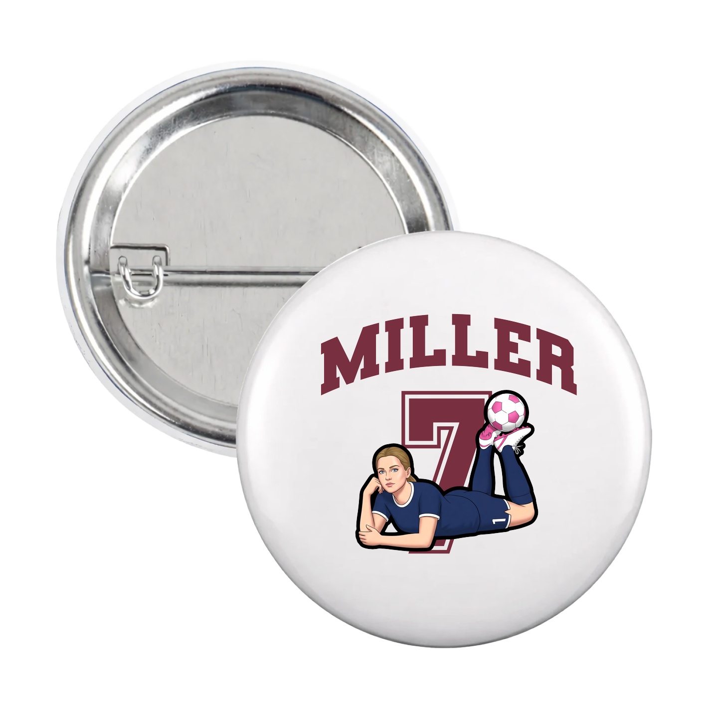 Game Day Button — Number in White