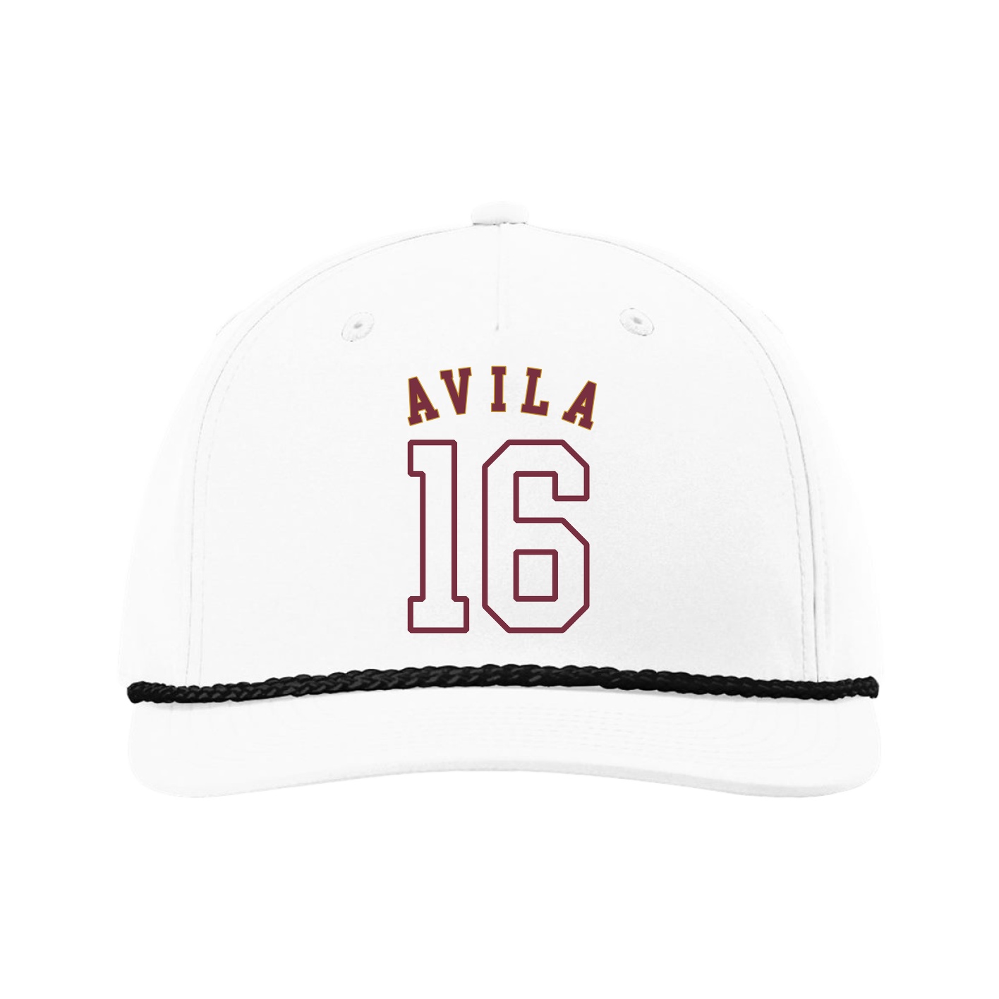Five-Panel Classic Rope Cap — Shirsey Arch in White