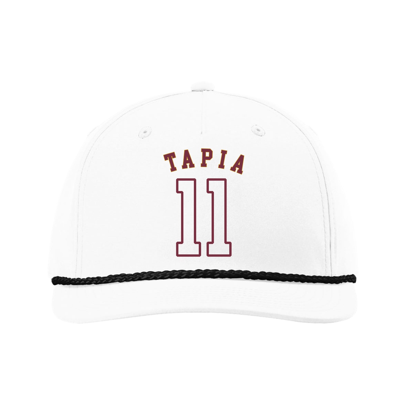 Five-Panel Classic Rope Cap — Shirsey Arch in White