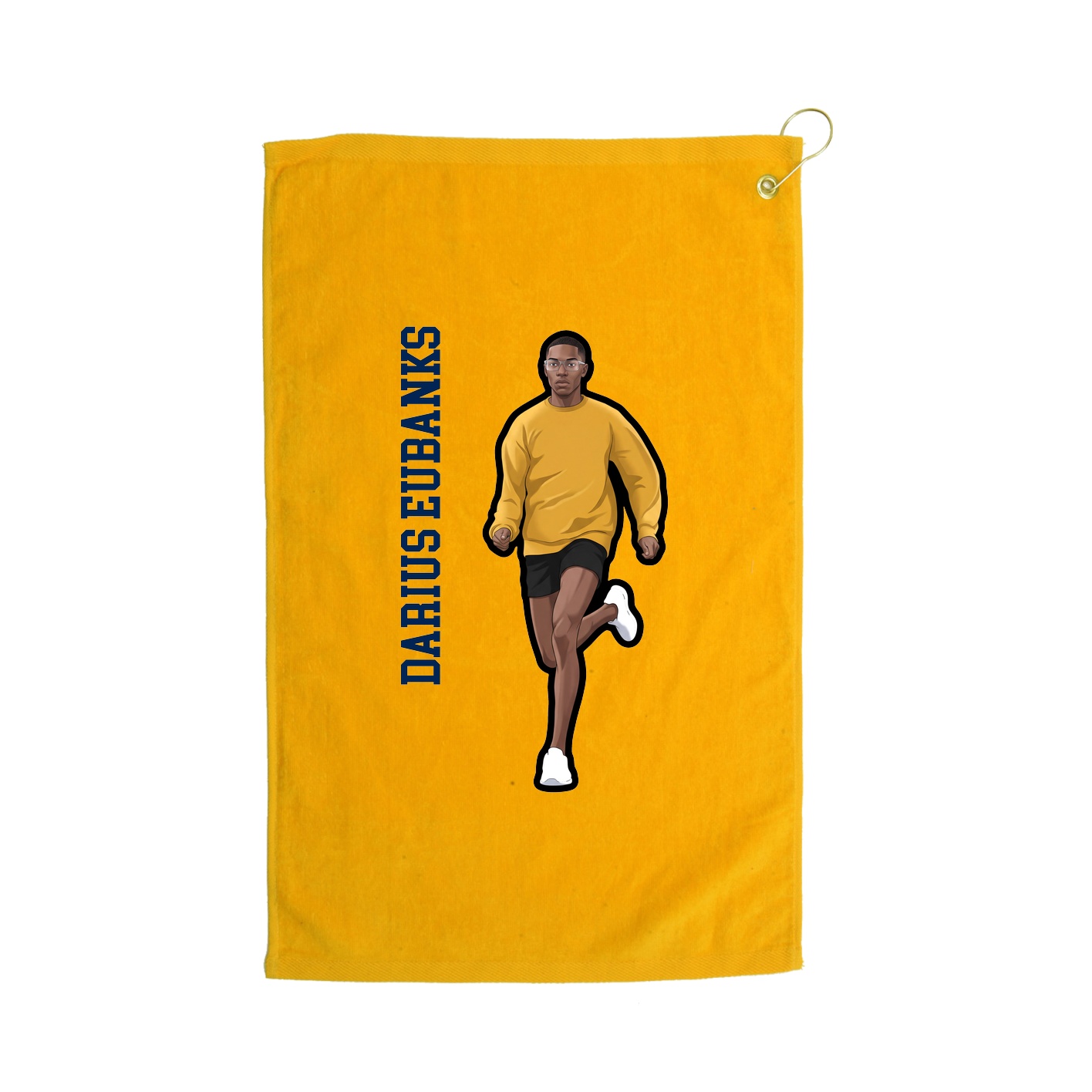 Golf Towel — Name Vertical in Gold