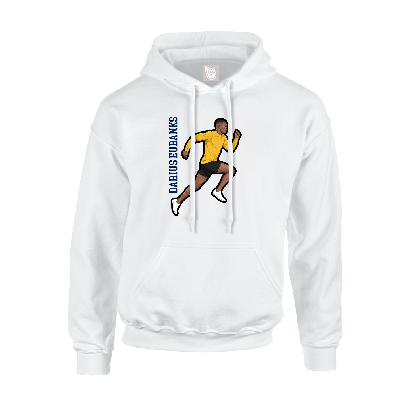 Youth Hoodie — Name Vertical in White