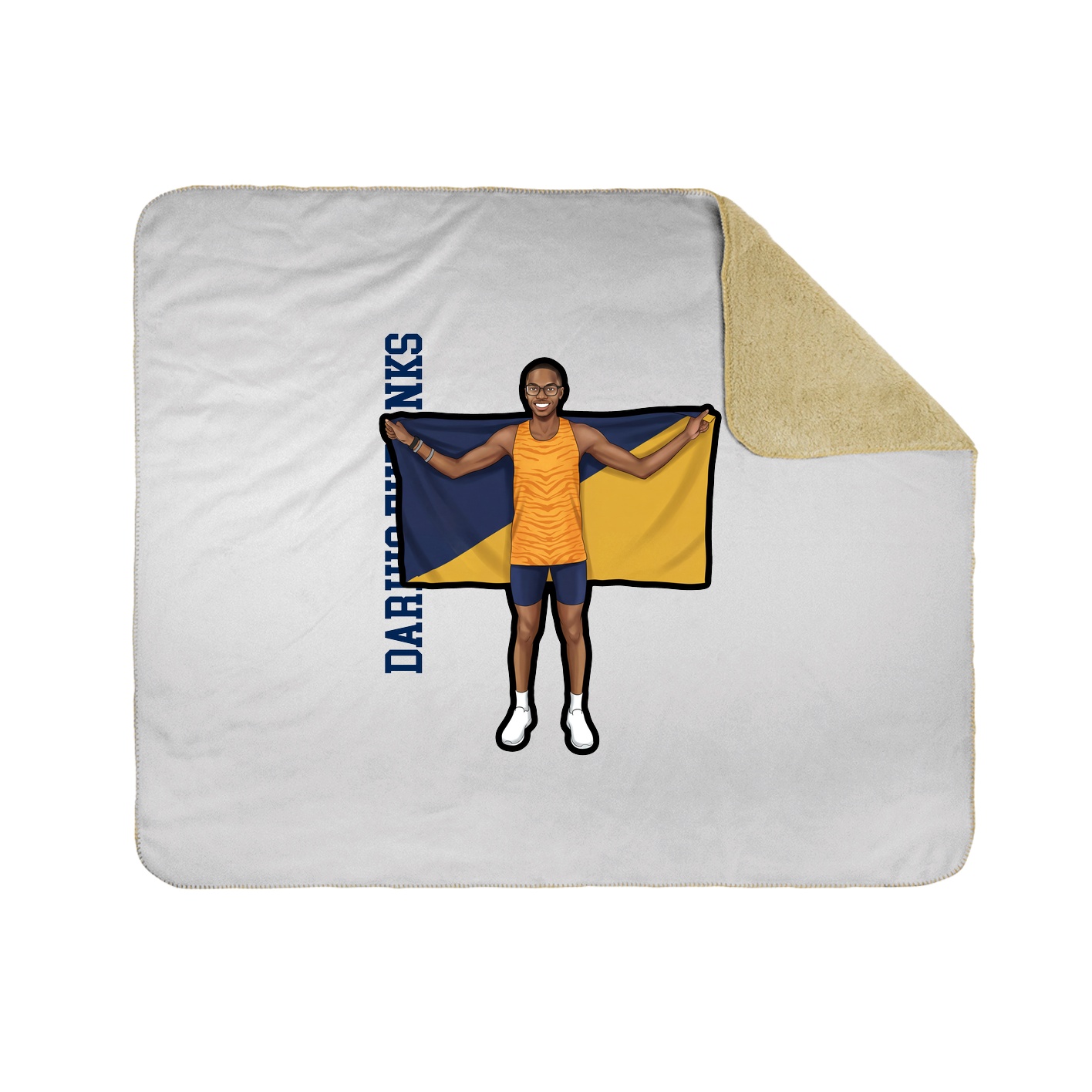 Throw Blanket — Name Vertical in White