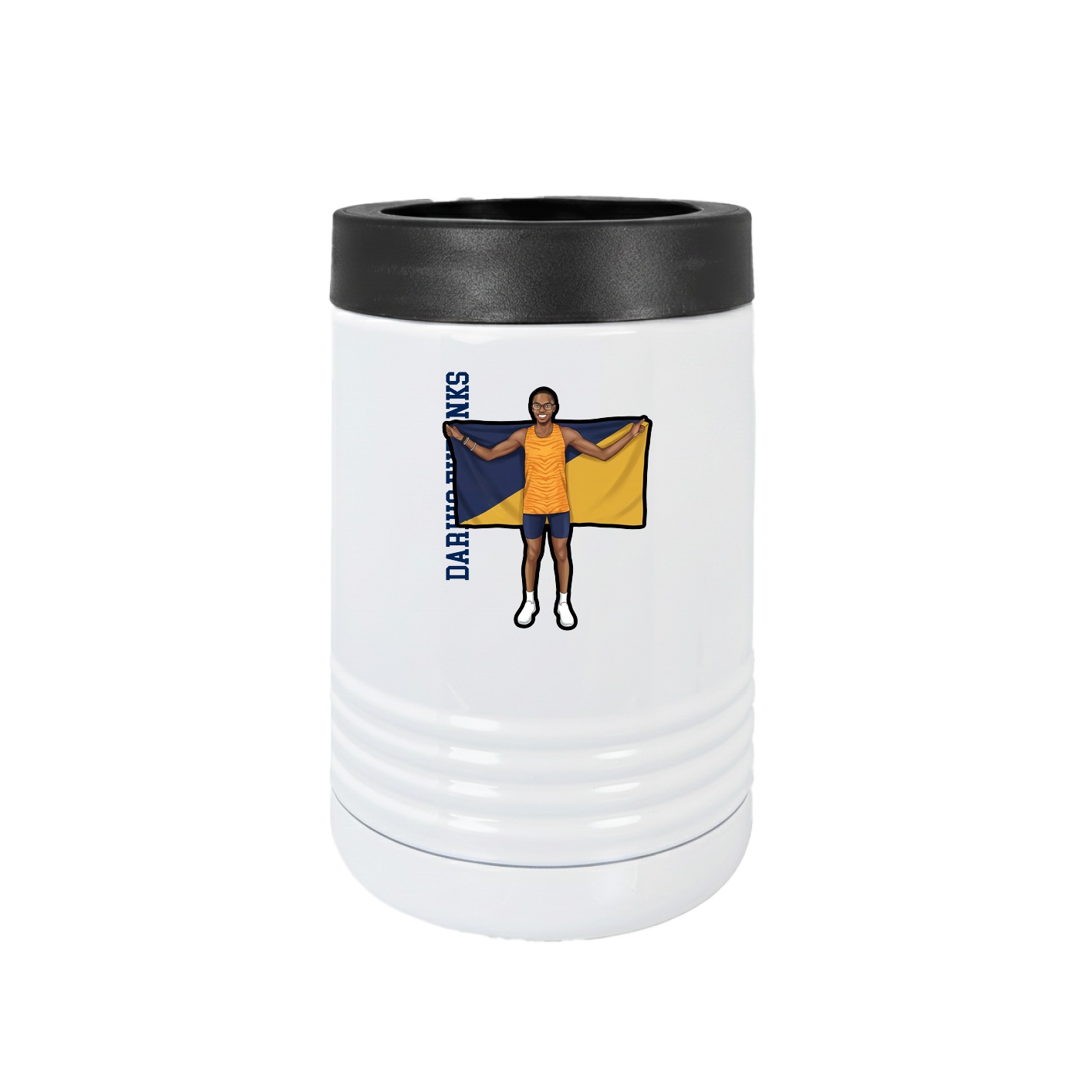 Beverage Holder — Name Vertical in White