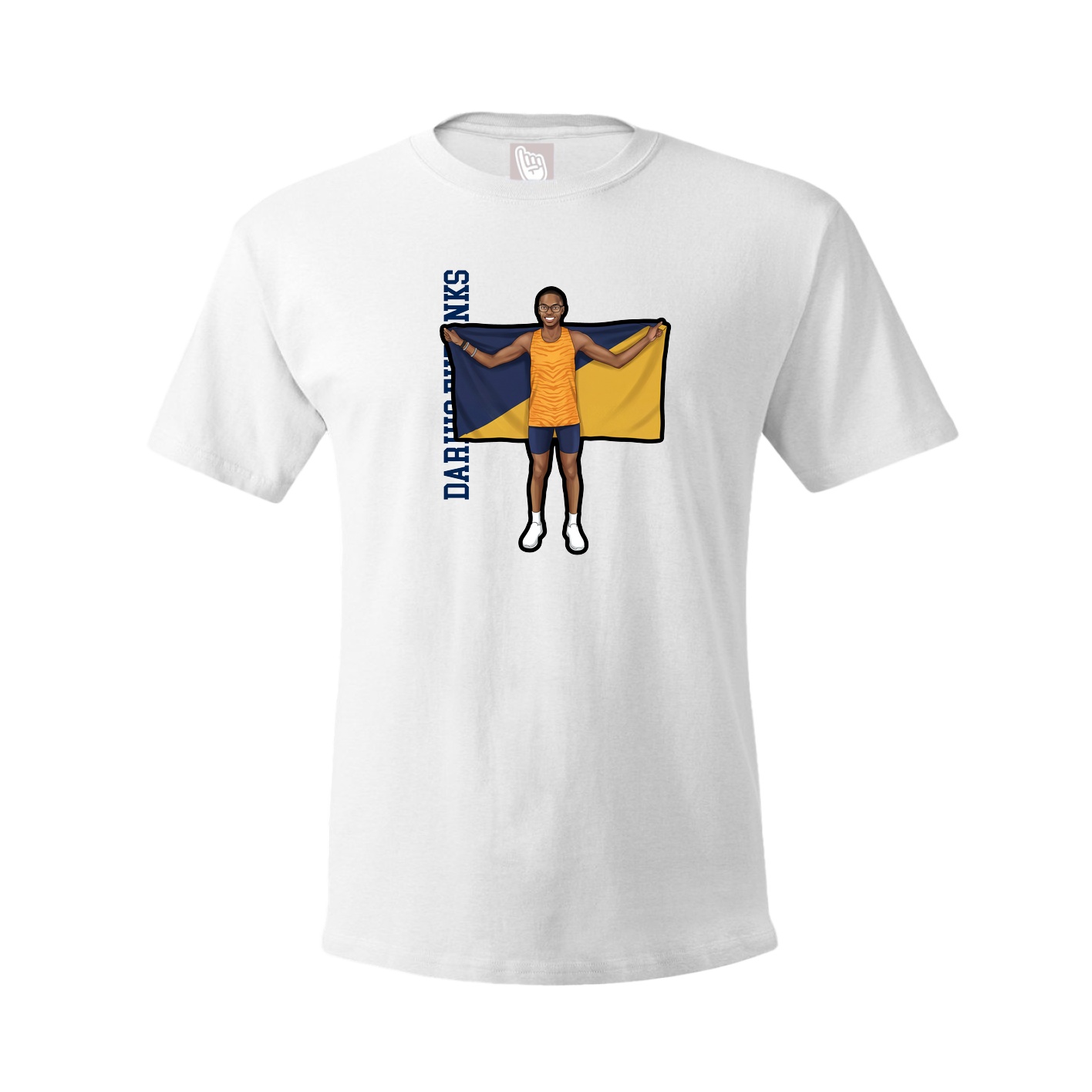 Tee — Name Vertical in White