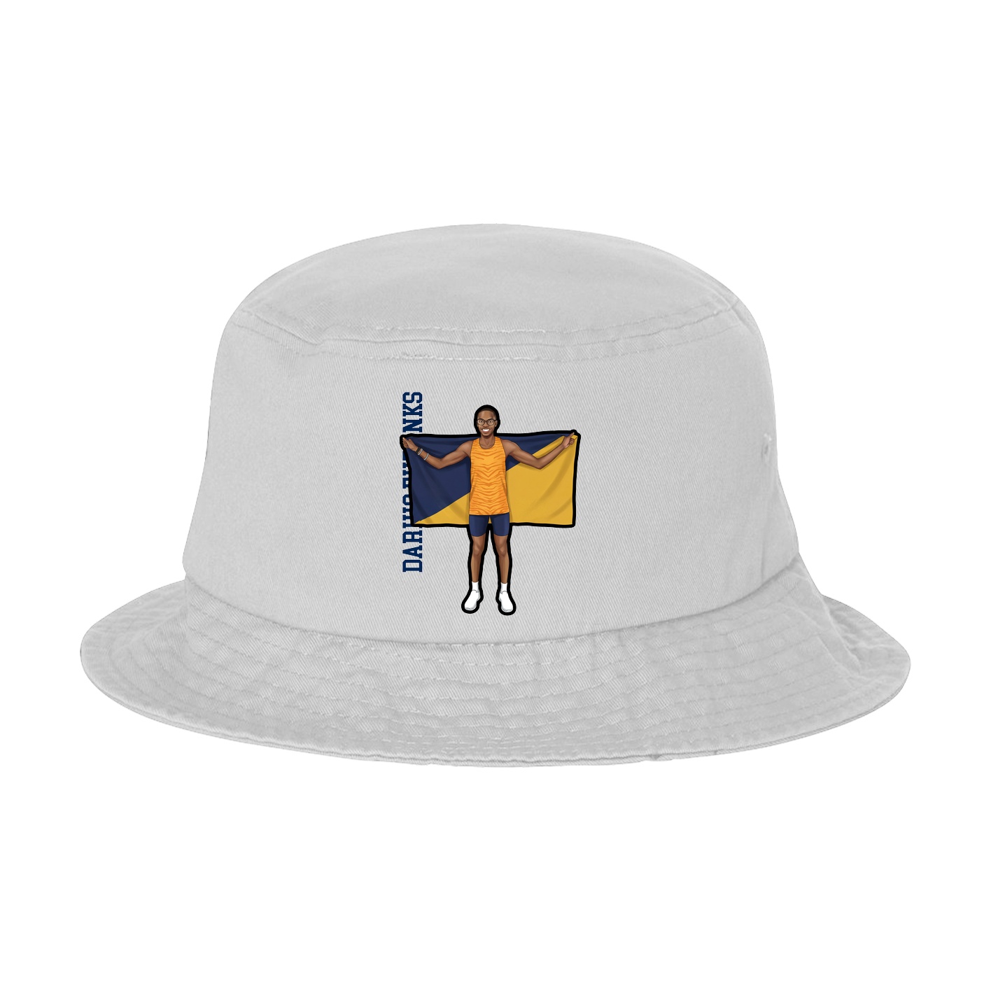 Bucket Cap — Name Vertical in White