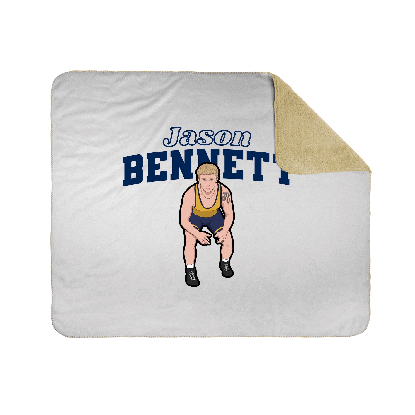 Throw Blanket — Name Arch in White