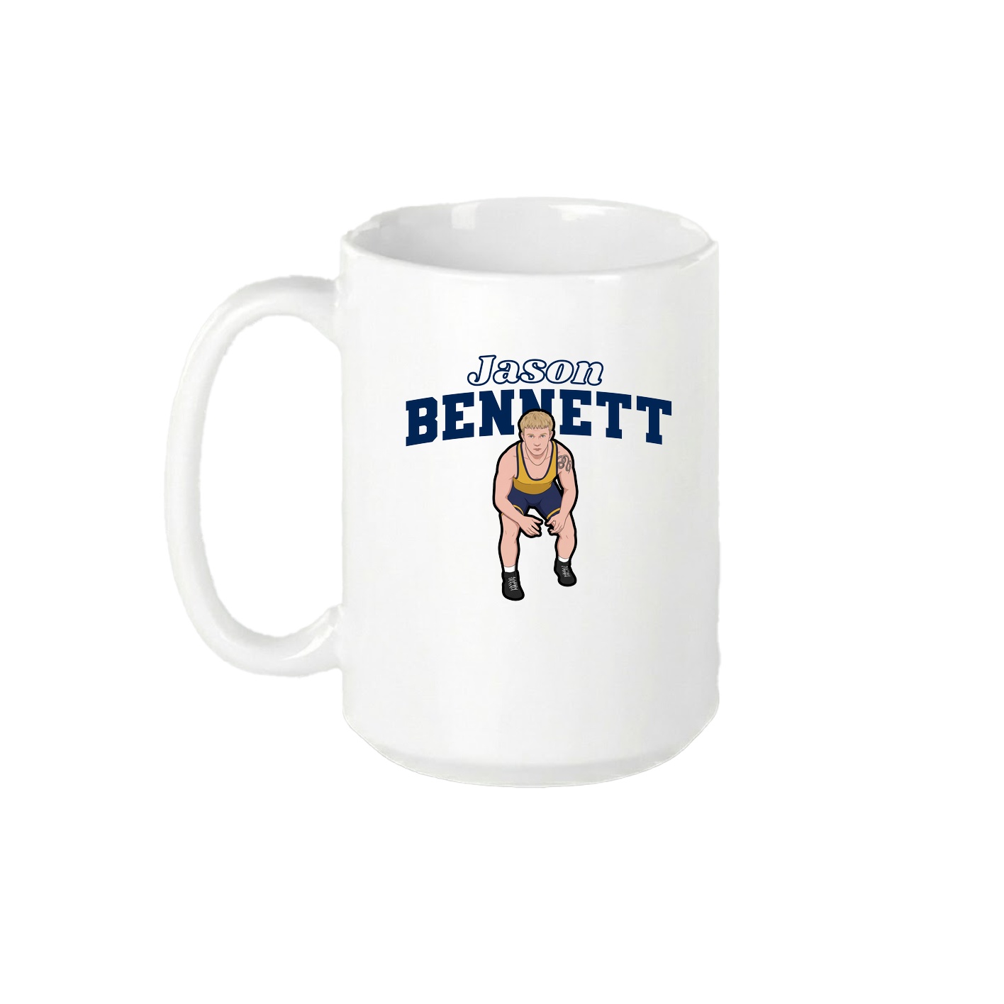 15oz Coffee Mug — Name Arch in White