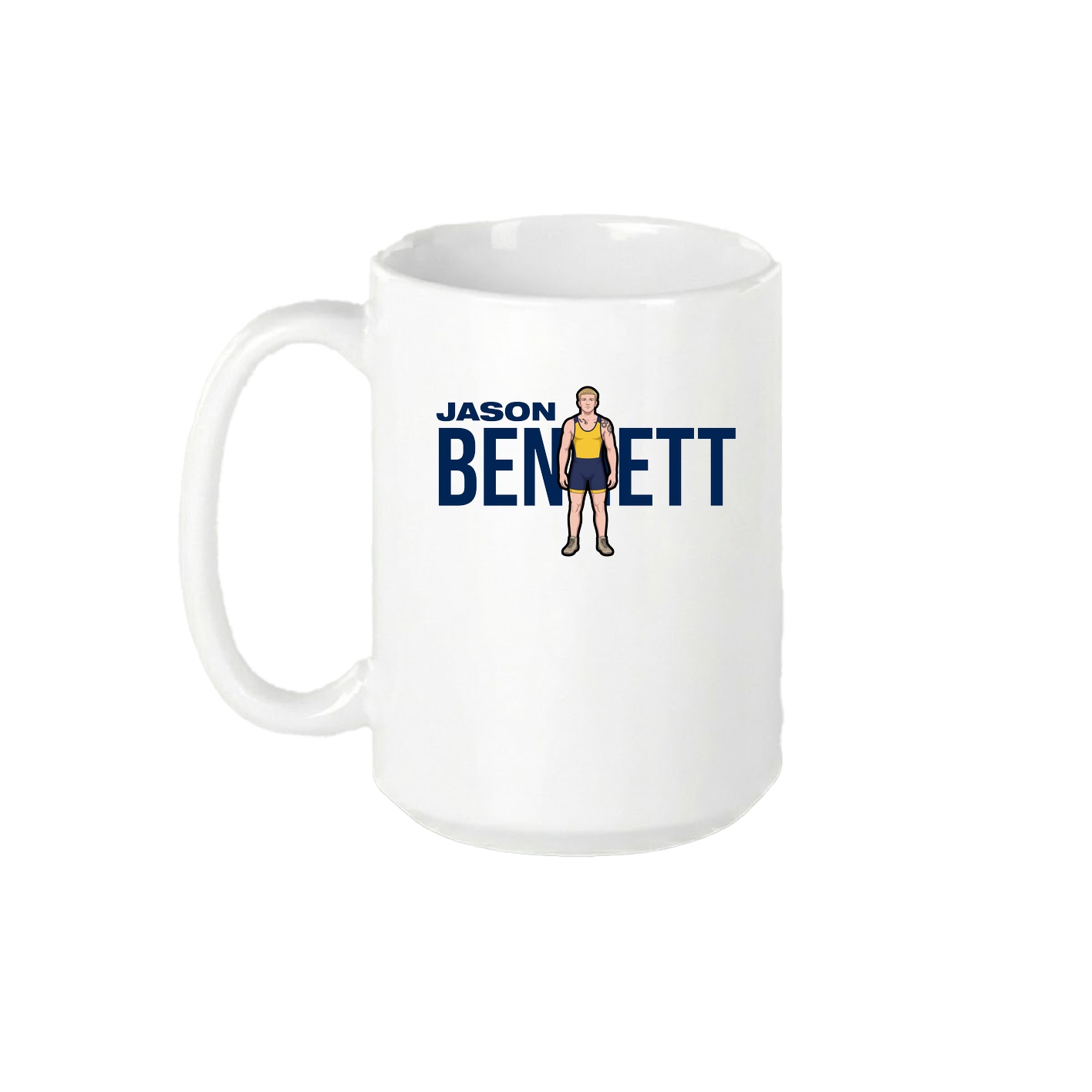 15oz Coffee Mug — Player Name in White