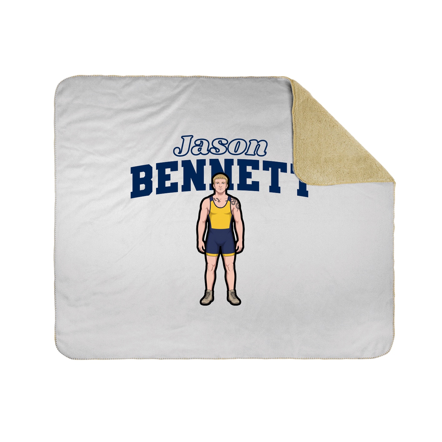 Throw Blanket — Name Arch in White
