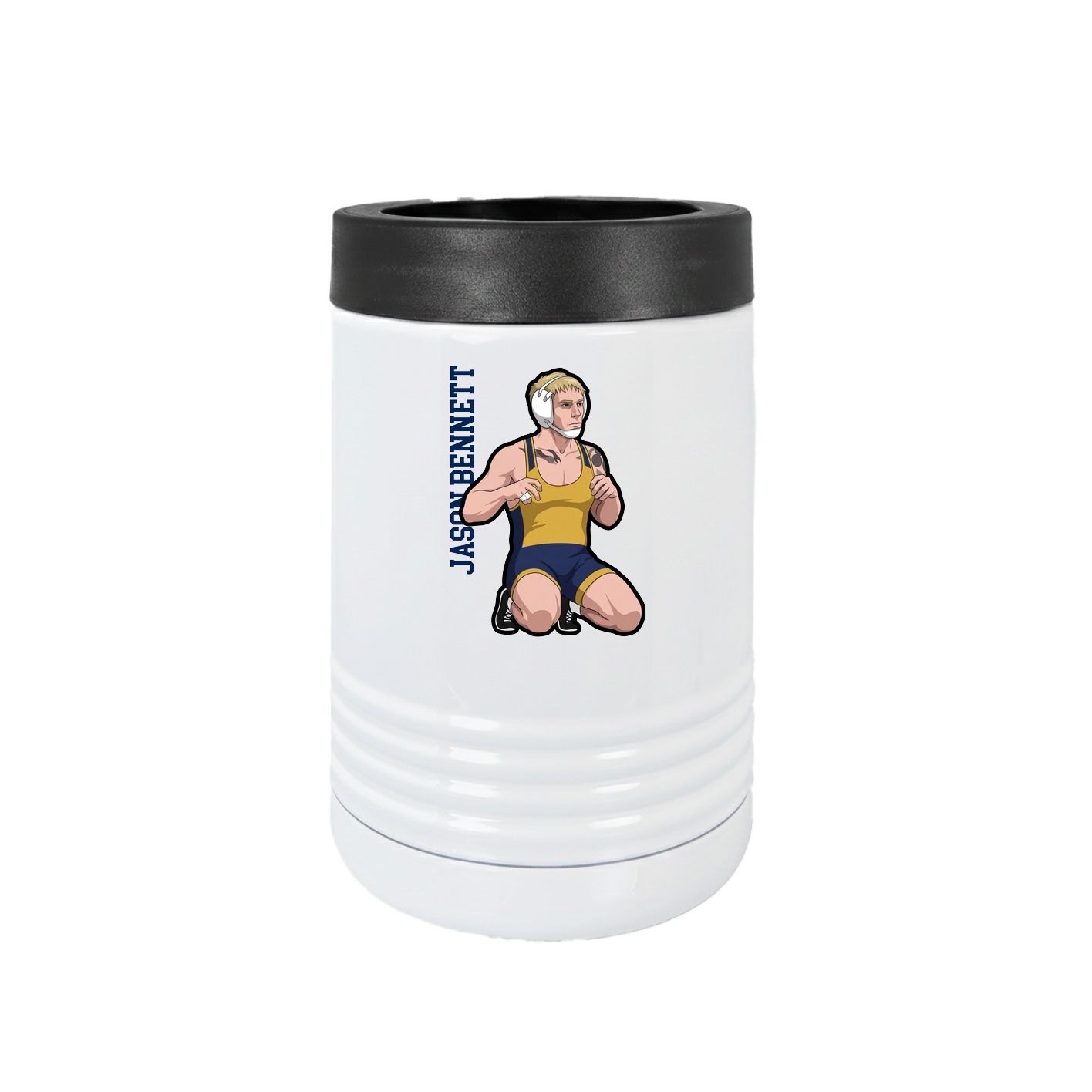 Beverage Holder — Name Vertical in White