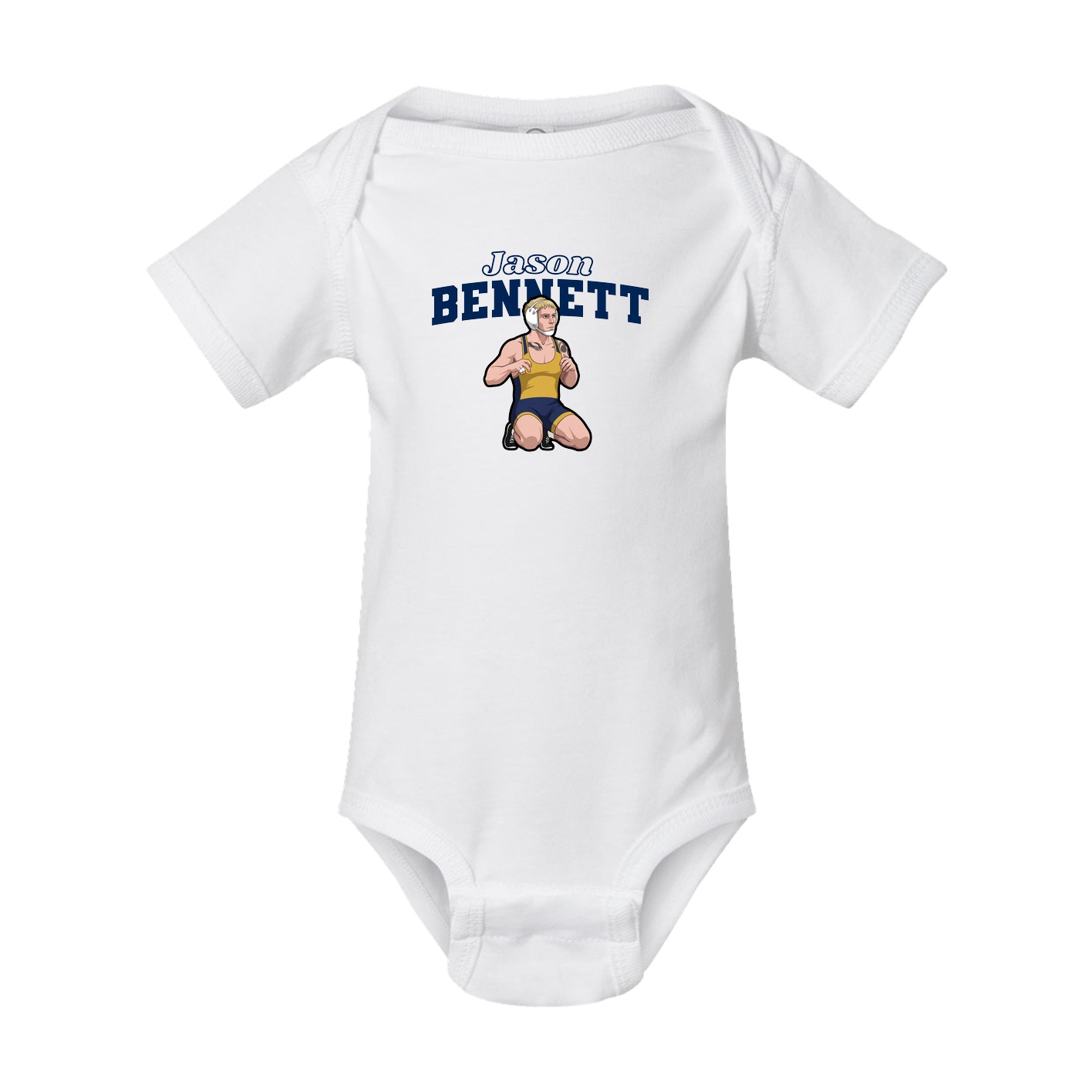 Baby Onesie — Name Arch in White