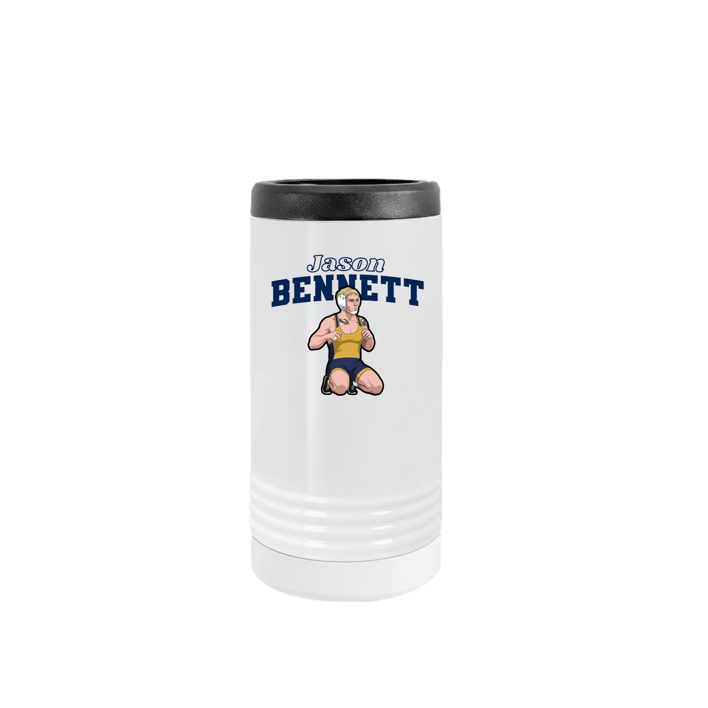 Slim Beverage Holder — Name Arch in White