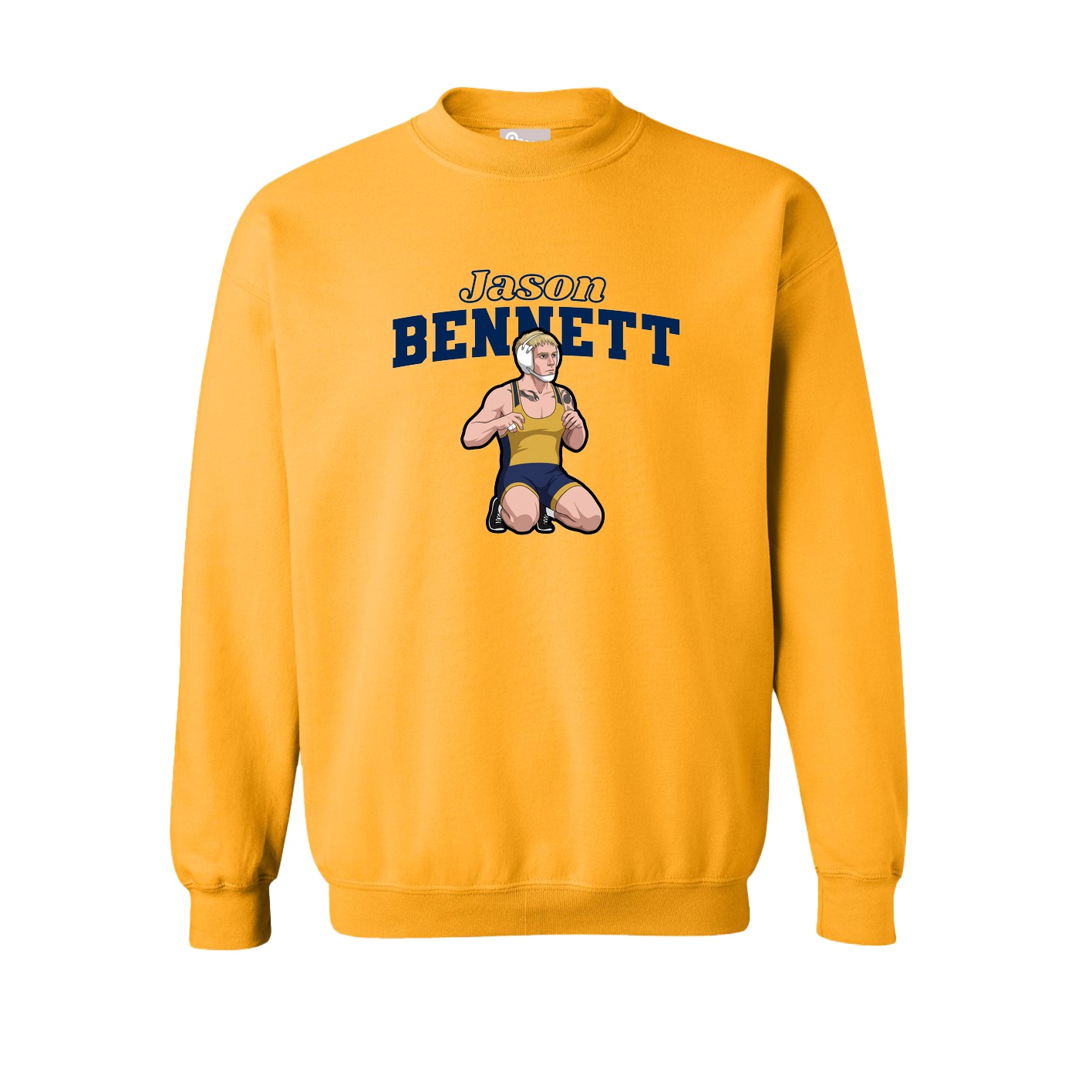 Fleece Crew — Name Arch in Gold