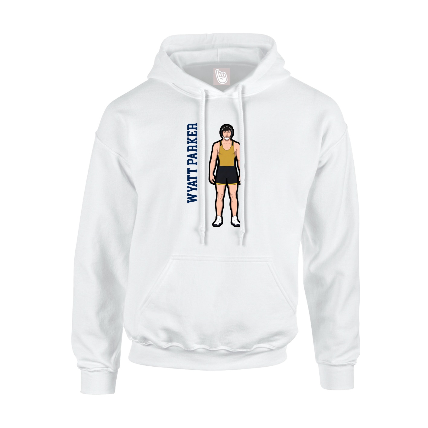 Youth Hoodie — Name Vertical in White