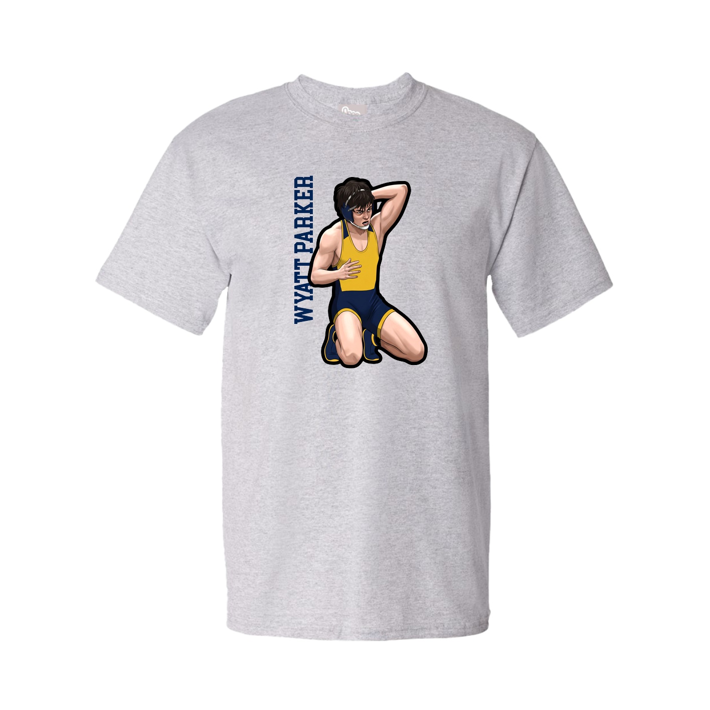 Youth Tee — Name Vertical in Grey