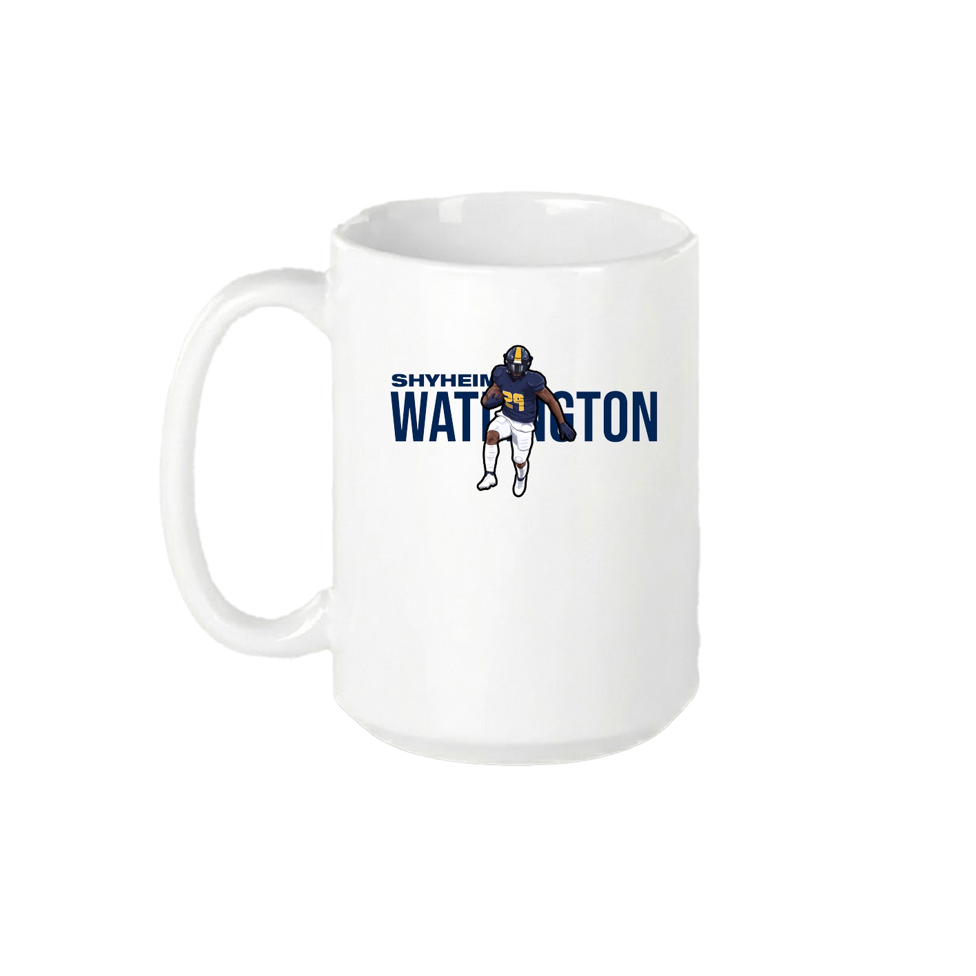 15oz Coffee Mug — Player Name in White