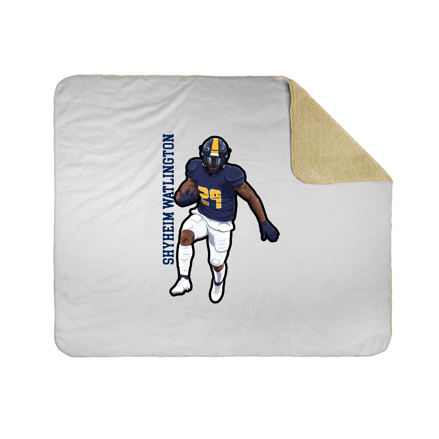 Throw Blanket — Name Vertical in White
