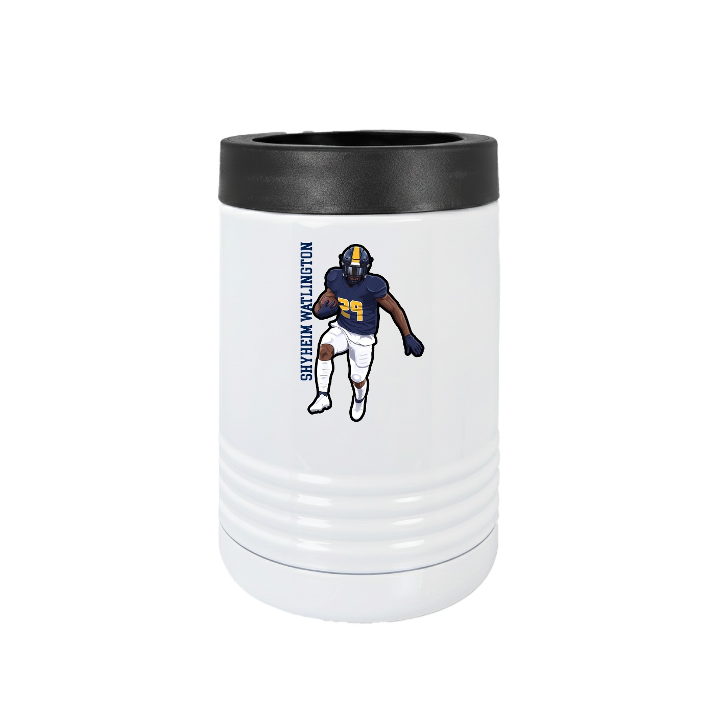 Beverage Holder — Name Vertical in White