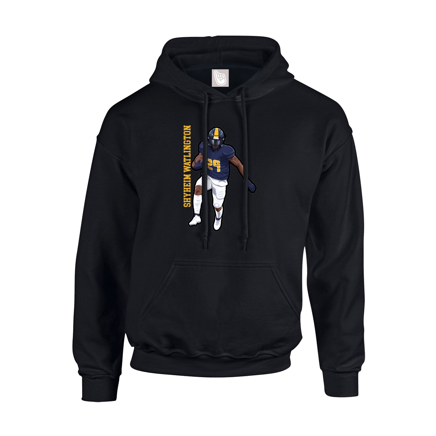 Youth Hoodie — Name Vertical in Black