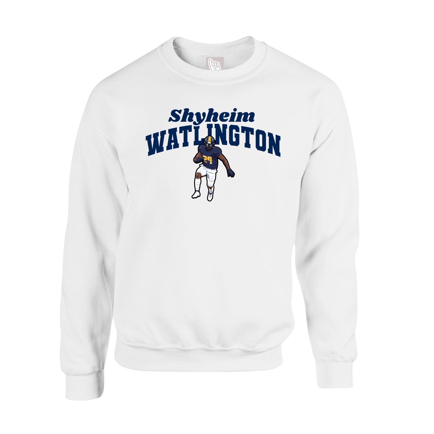 Fleece Crew — Signature Arch in White