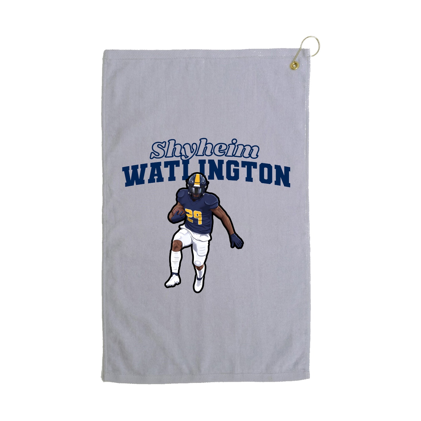 Golf Towel — Name Arch in Grey