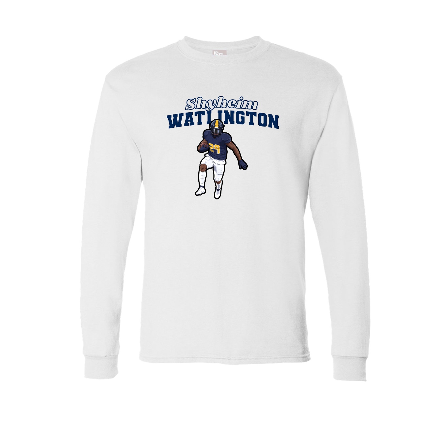 Long Sleeve Tee — Name Arch in White