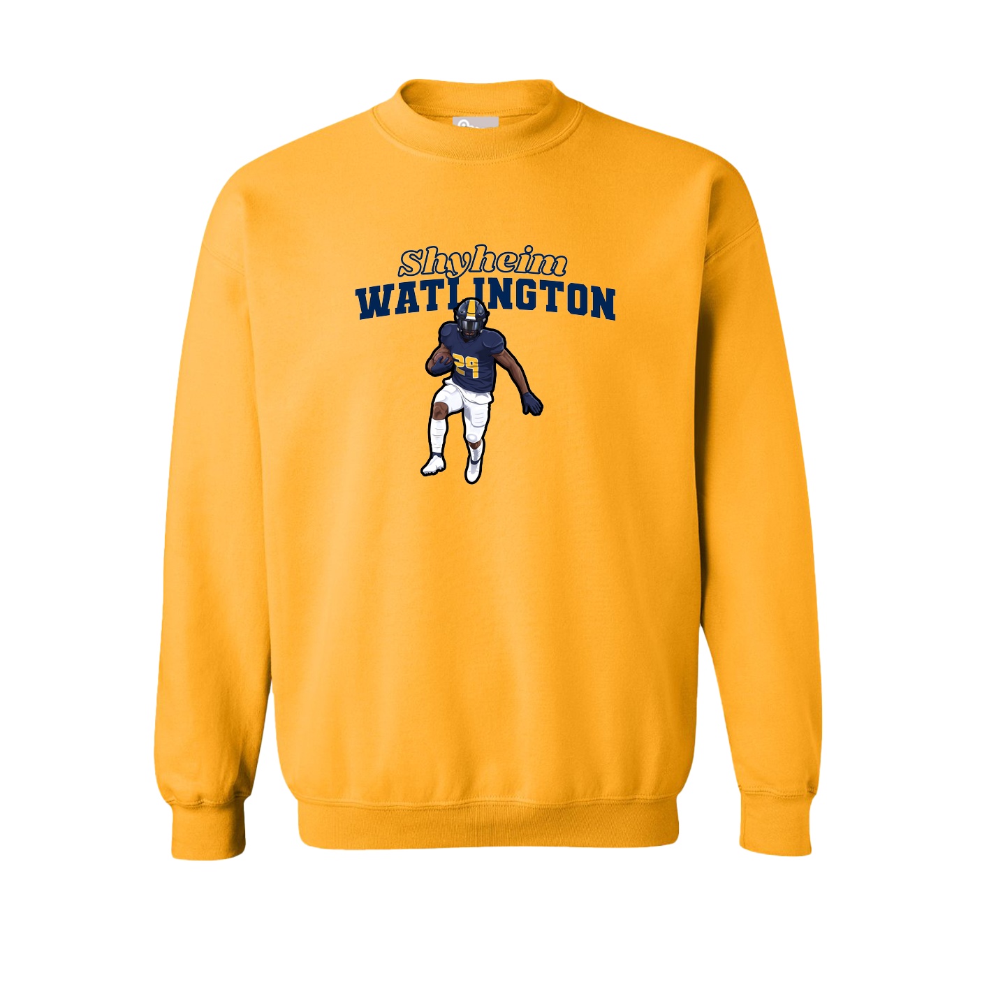 Fleece Crew — Name Arch in Gold