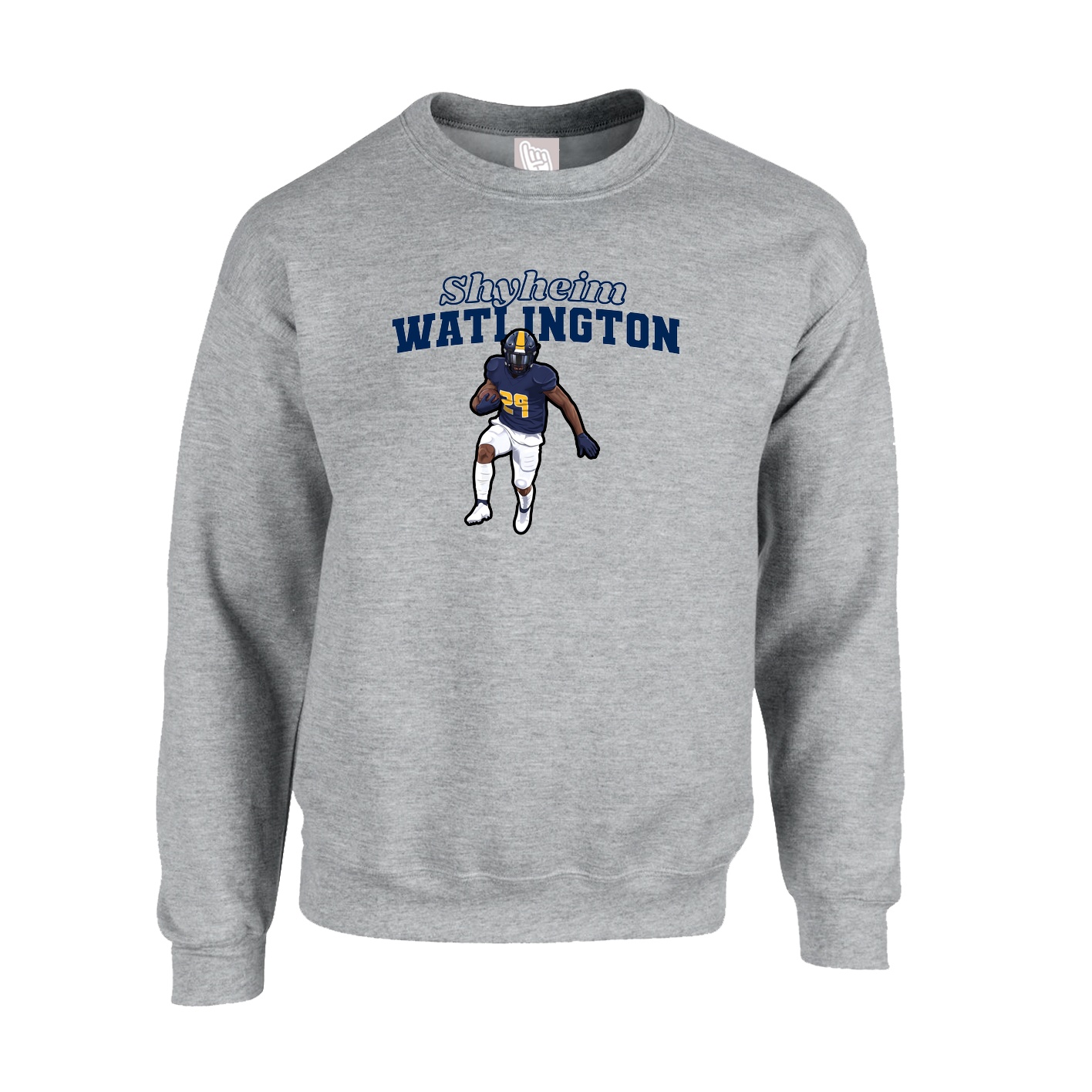 Fleece Crew — Name Arch in Grey