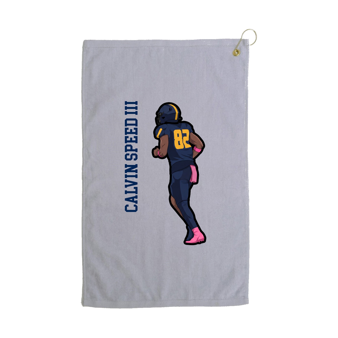 Golf Towel — Name Vertical in Grey