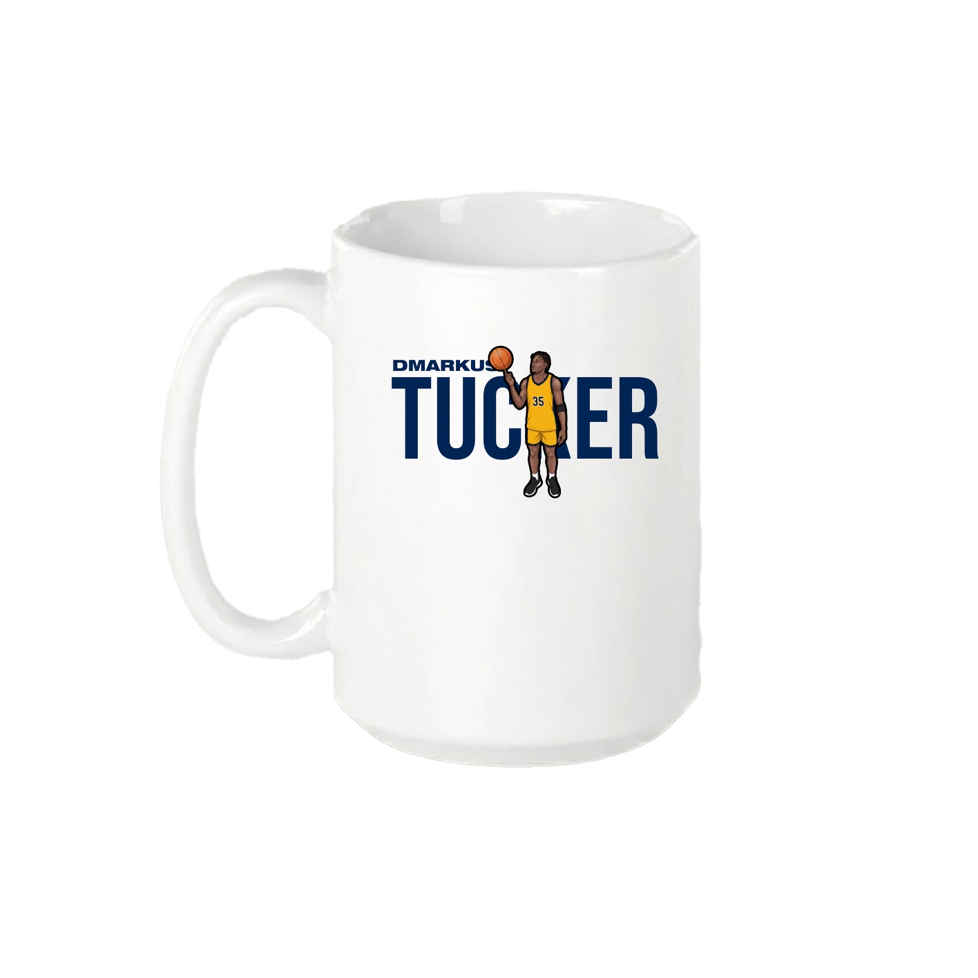 15oz Coffee Mug — Player Name in White