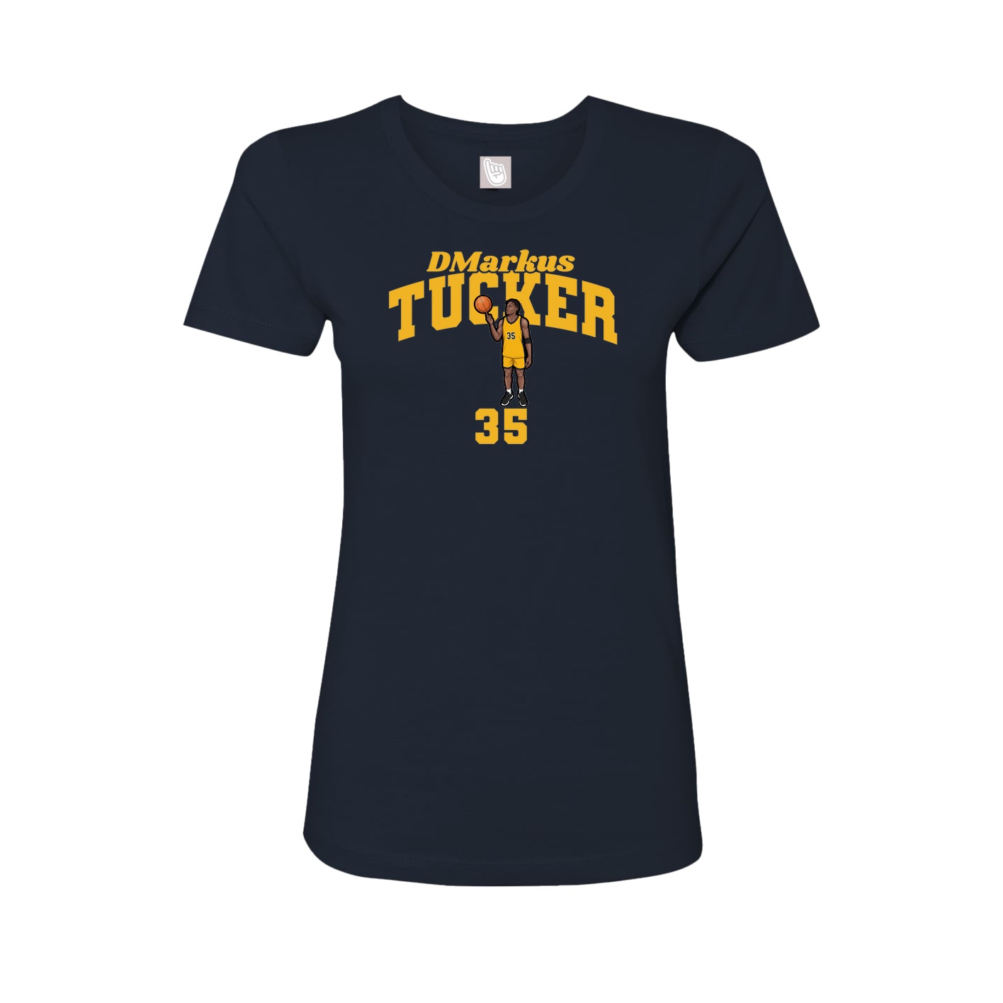 Fitted Women's Tee — Signature Arch in Navy