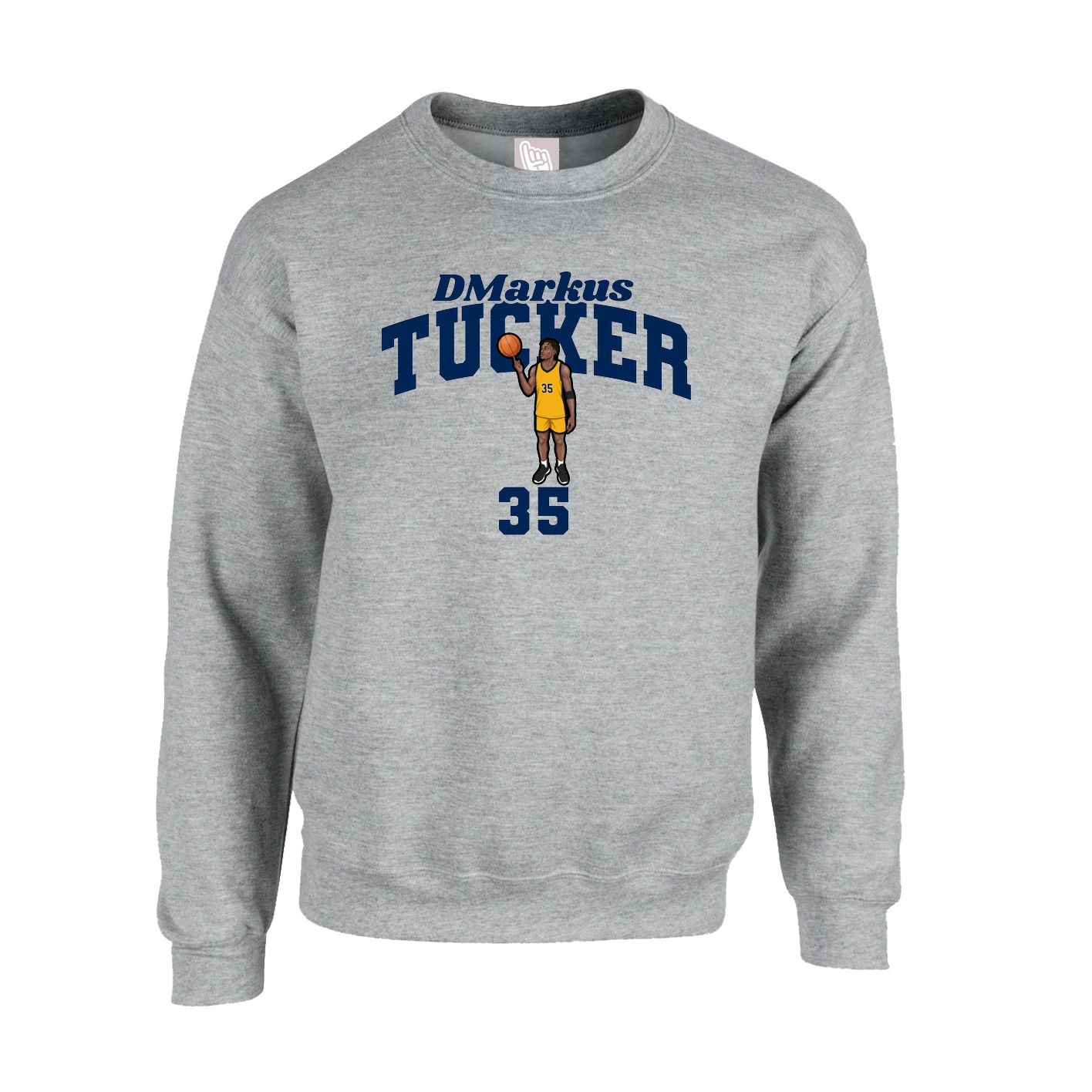 Fleece Crew — Signature Arch in Grey