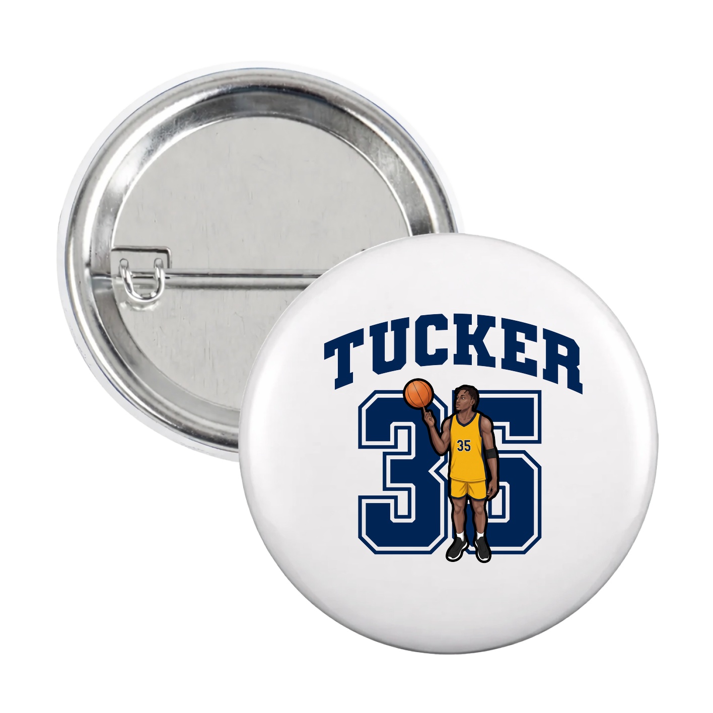 Game Day Button — Number in White
