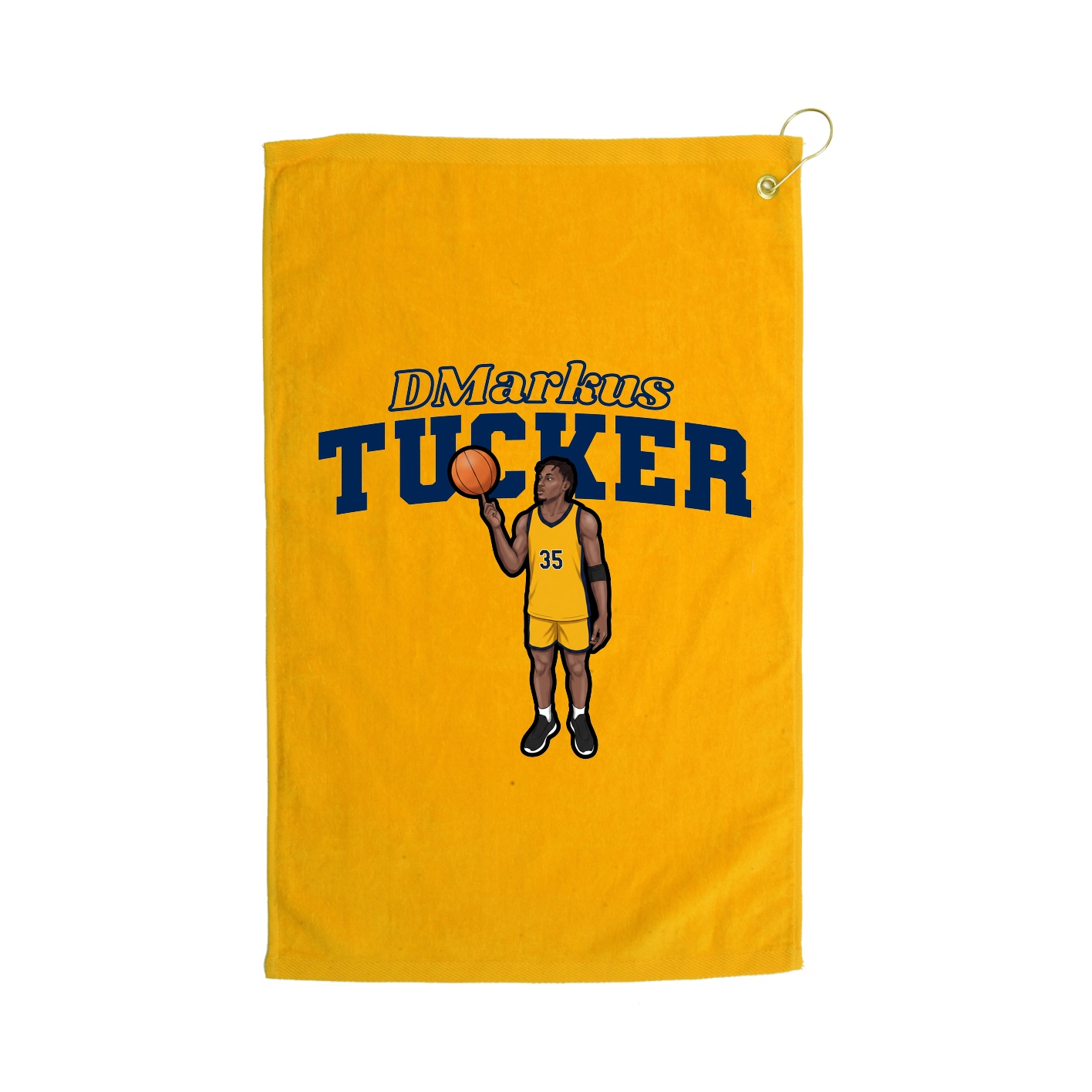 Golf Towel — Name Arch in Gold