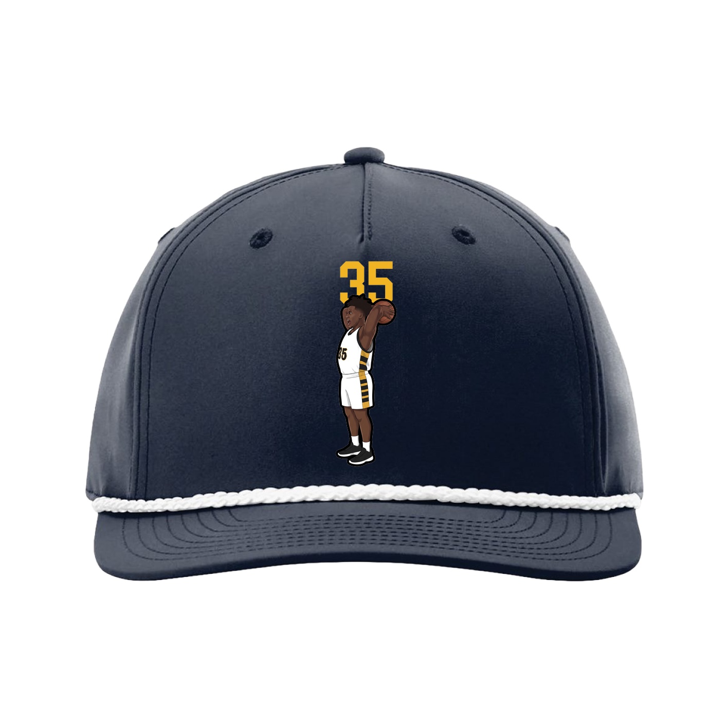 Five-Panel Classic Rope Cap — Number Top in Navy