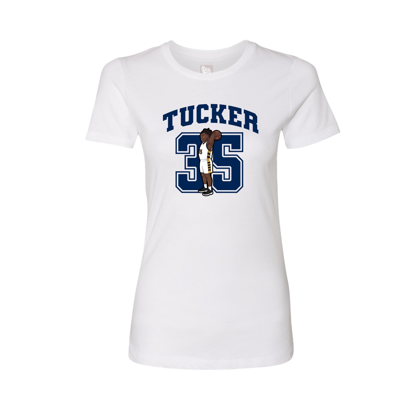 Fitted Women's Tee — Number in White